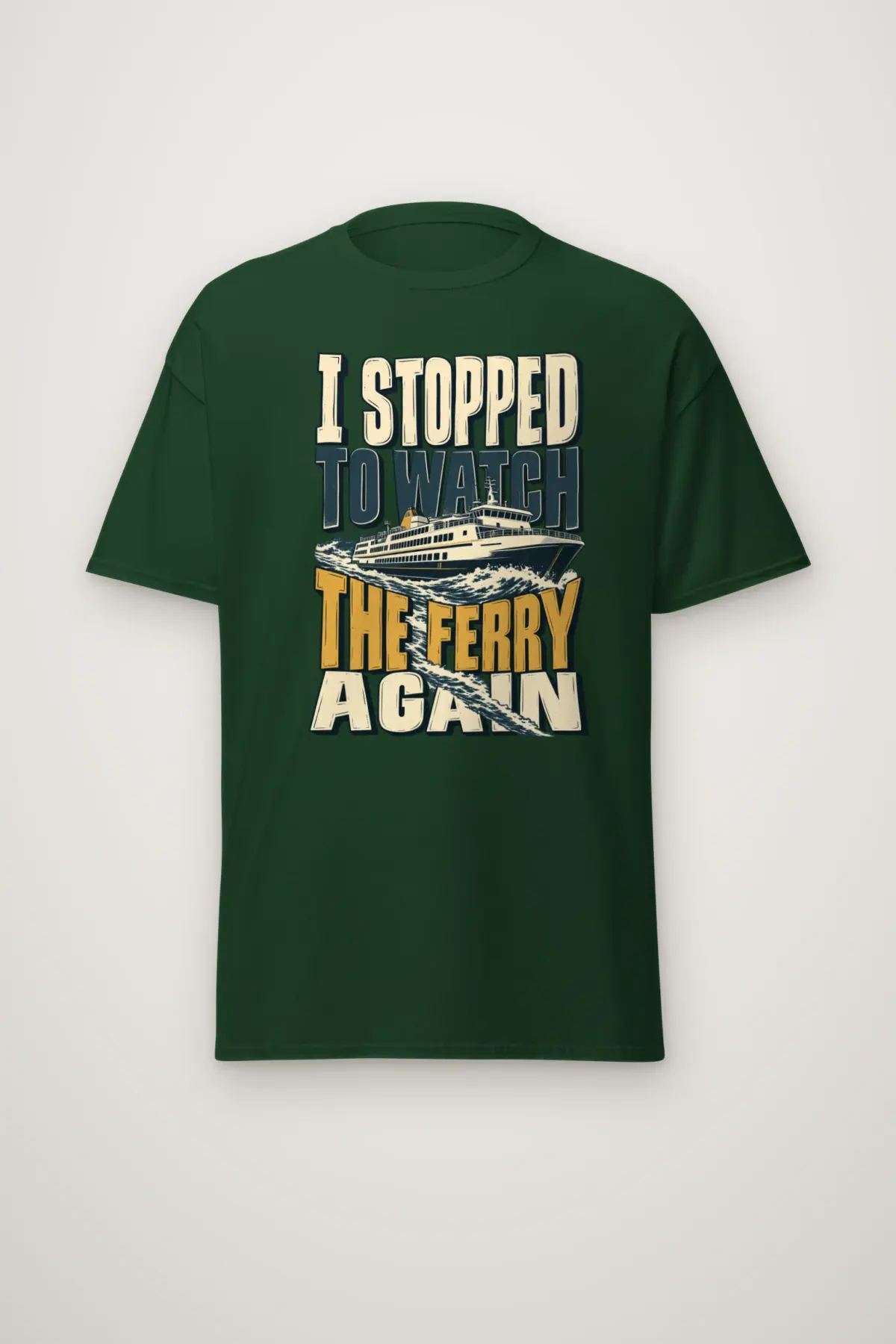 "I Stopped To Watch The Ferry Again" Heavyweight Unisex Crewneck T-shirt