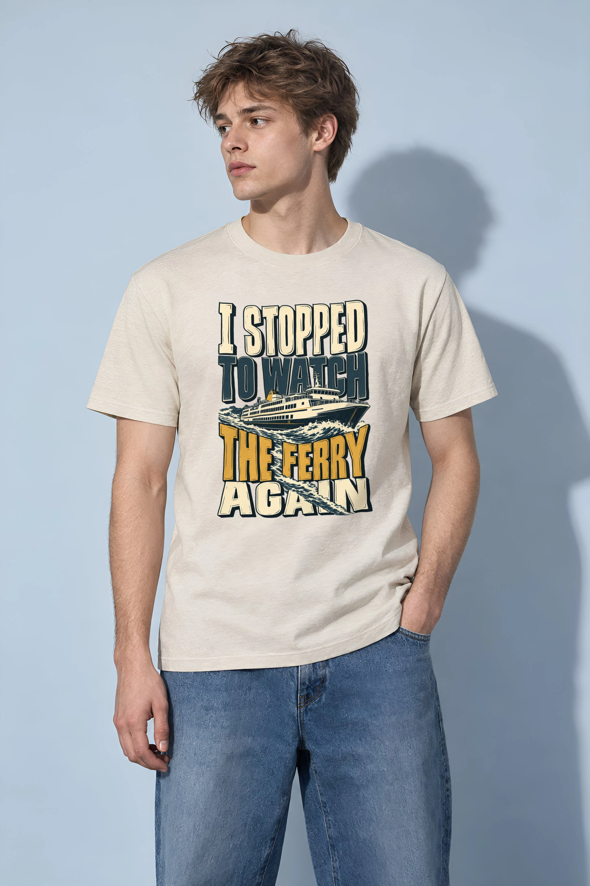 "I Stopped To Watch The Ferry Again" Heavyweight Unisex Crewneck T-shirt