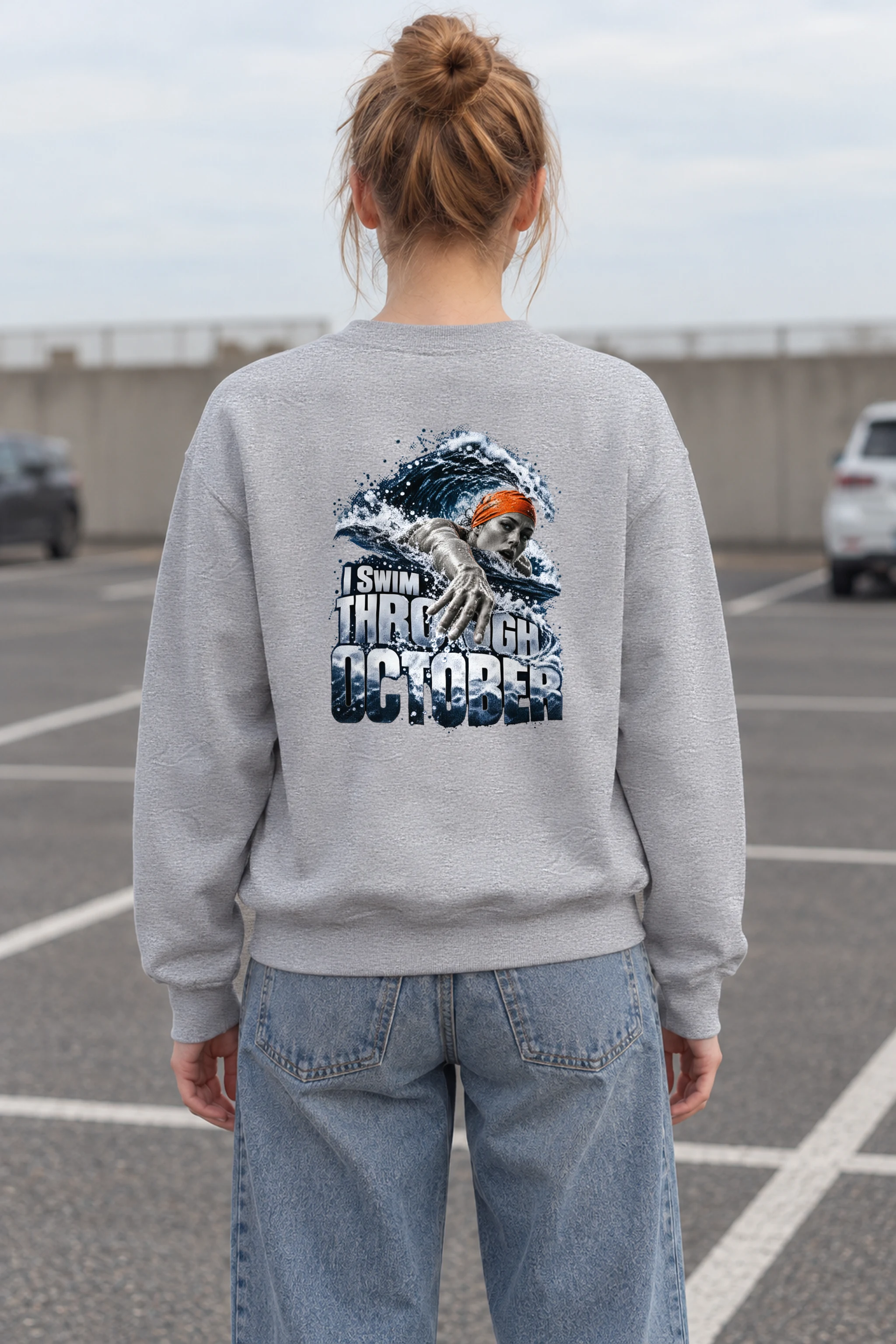 "I Swim Through October" 1 Crewneck Sweatshirt