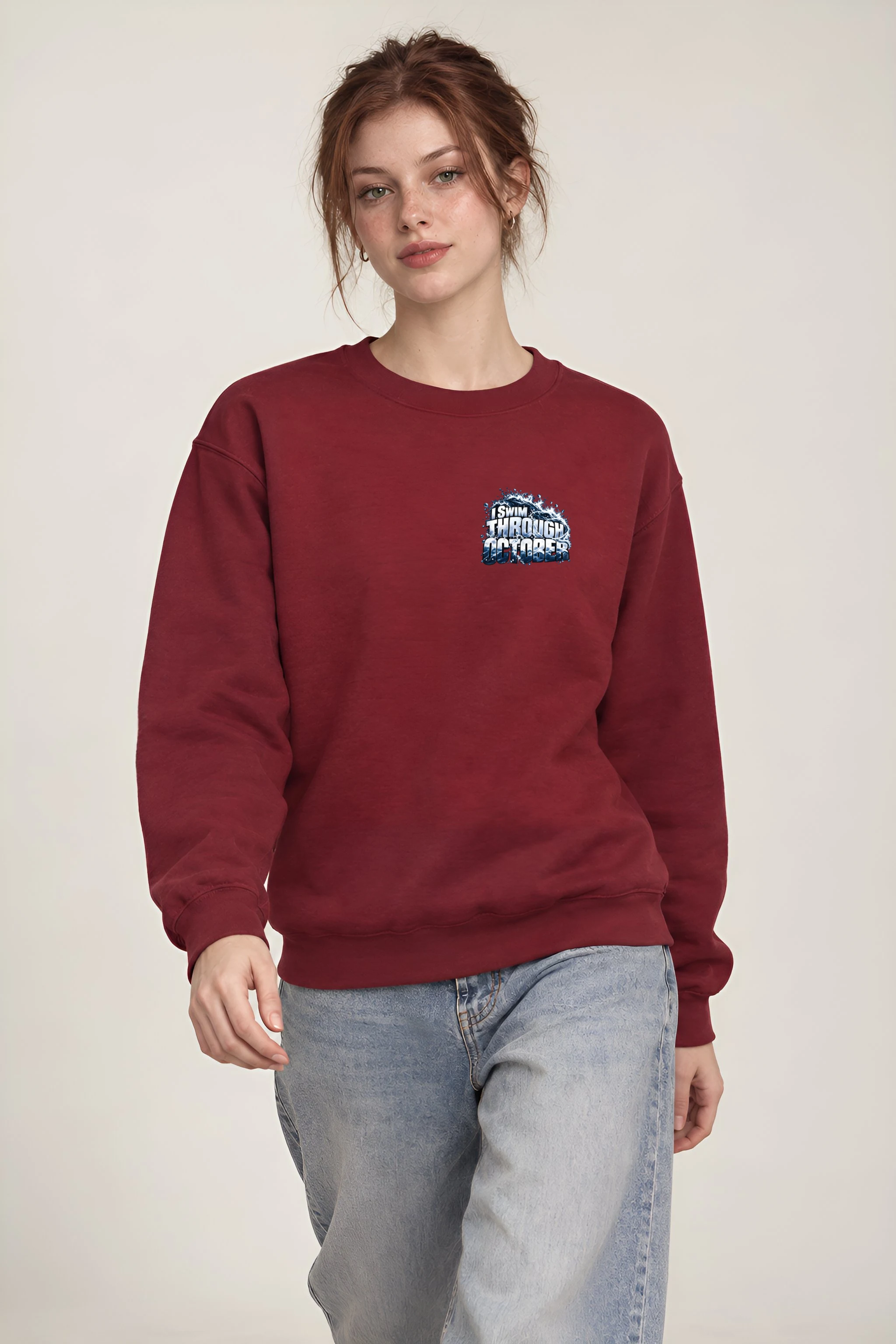 "I Swim Through October" 1 Crewneck Sweatshirt