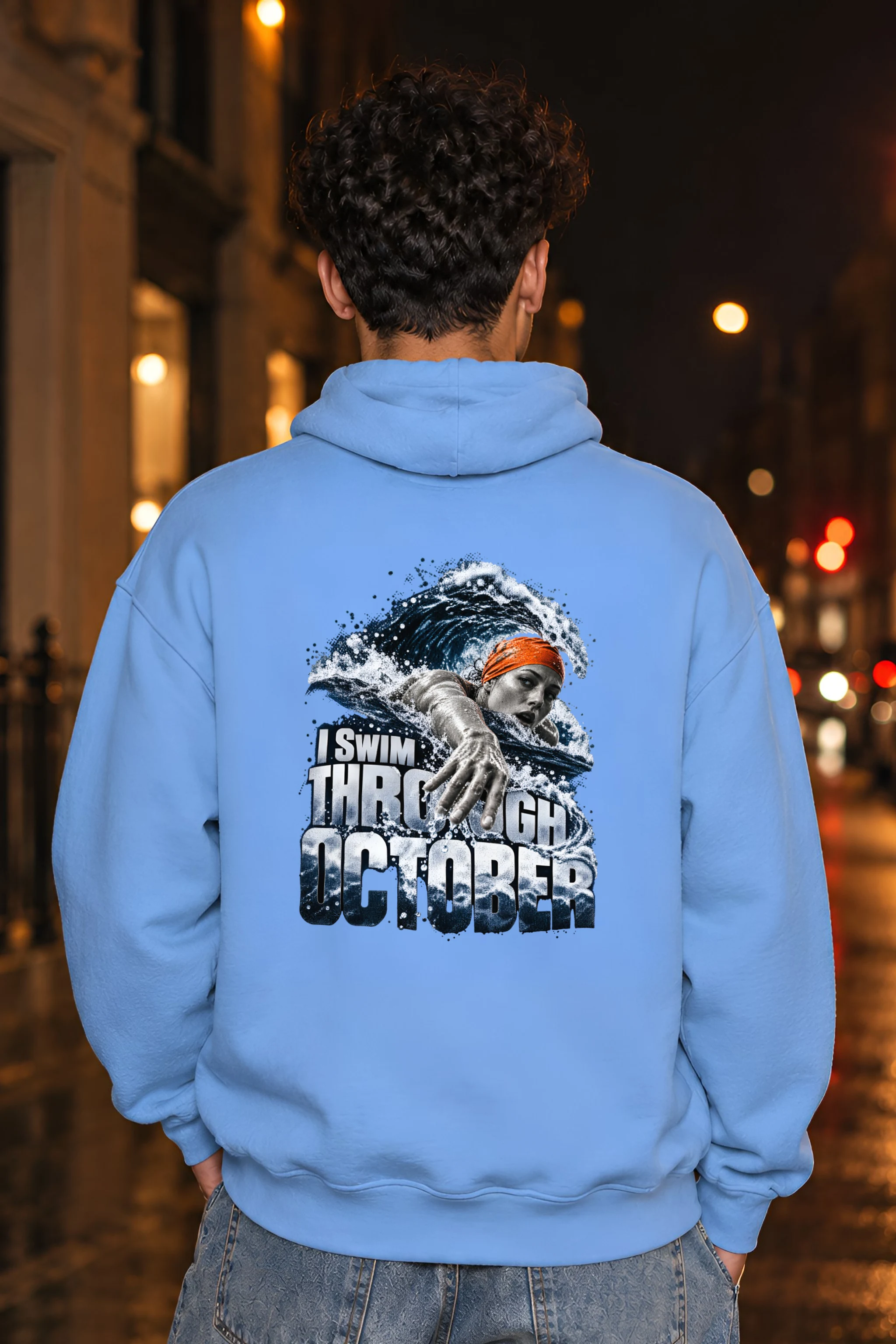 "I Swim Through October" Heavy Blend Unisex Pullover Hoodie