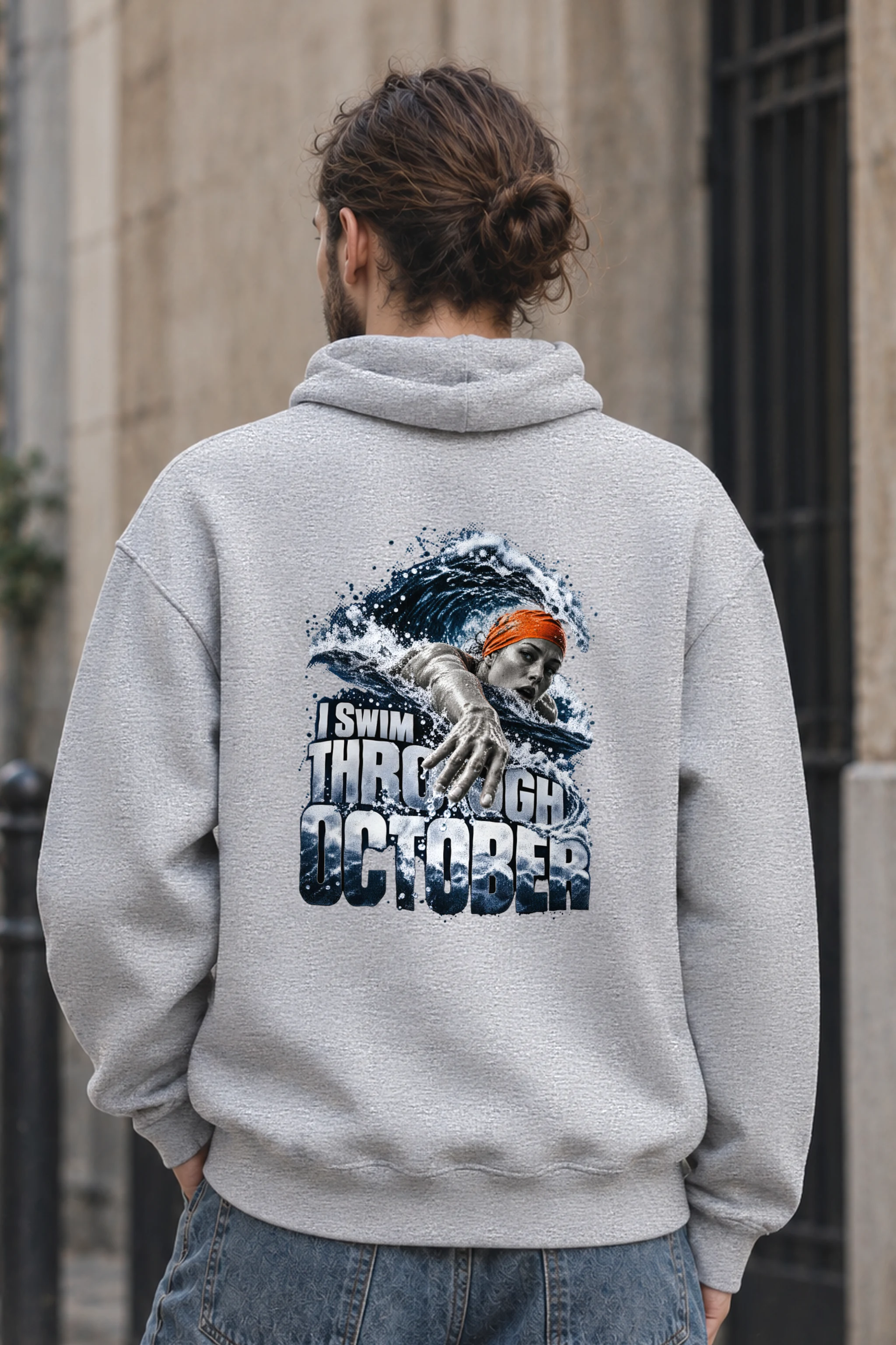 "I Swim Through October" Heavy Blend Unisex Pullover Hoodie