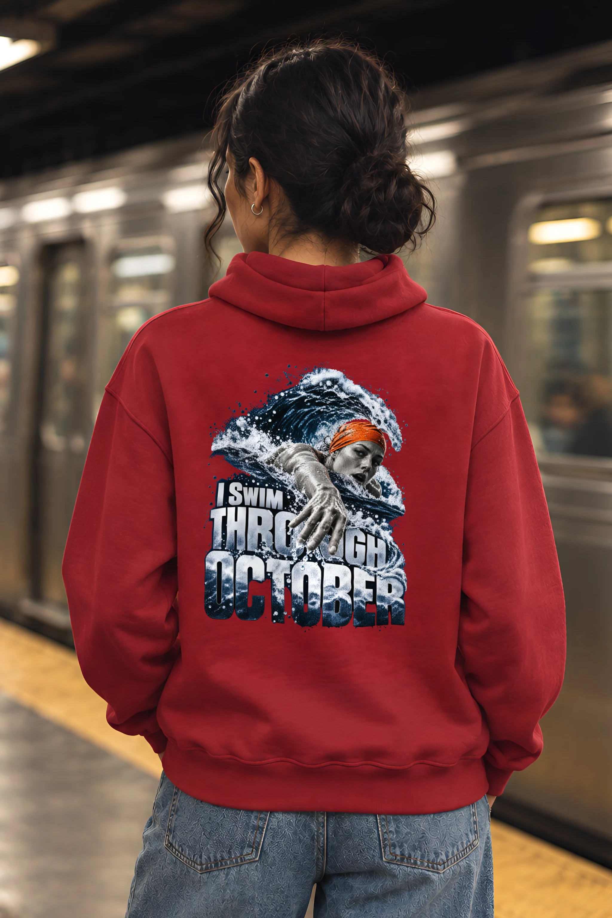 "I Swim Through October" Heavy Blend Unisex Pullover Hoodie