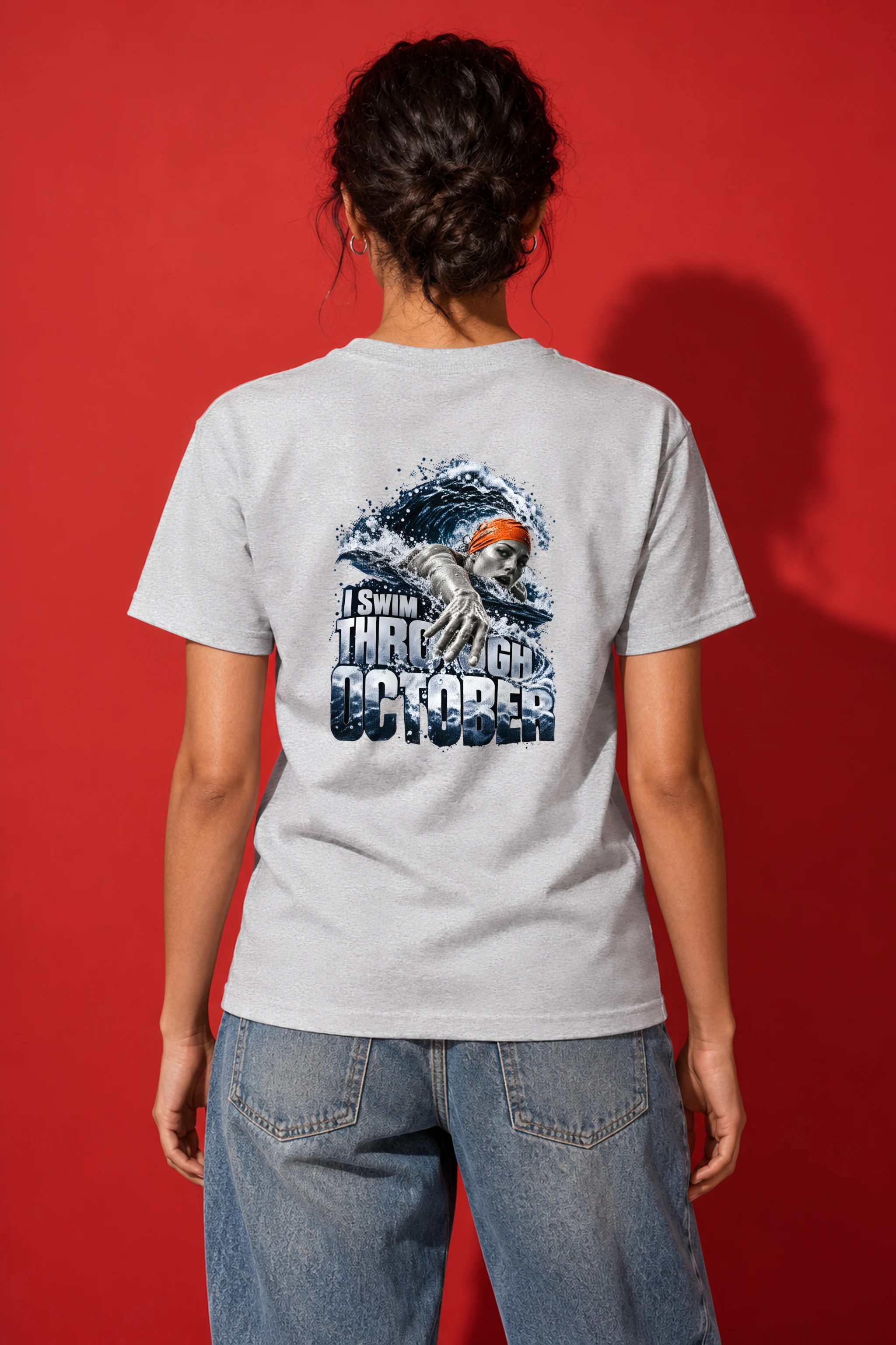 "I Swim Through October" Heavyweight Unisex Crewneck T-shirt