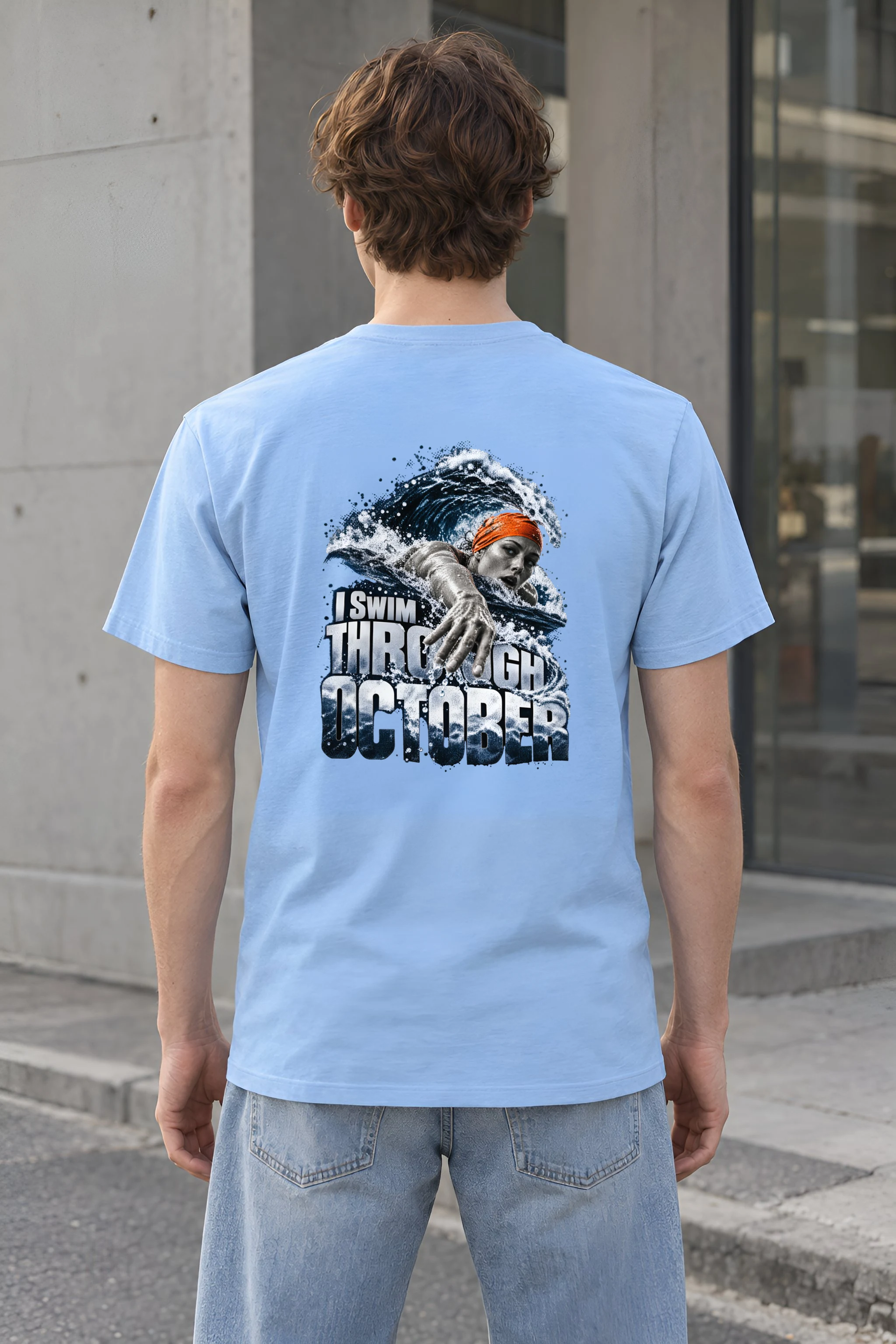 "I Swim Through October" Heavyweight Unisex Crewneck T-shirt