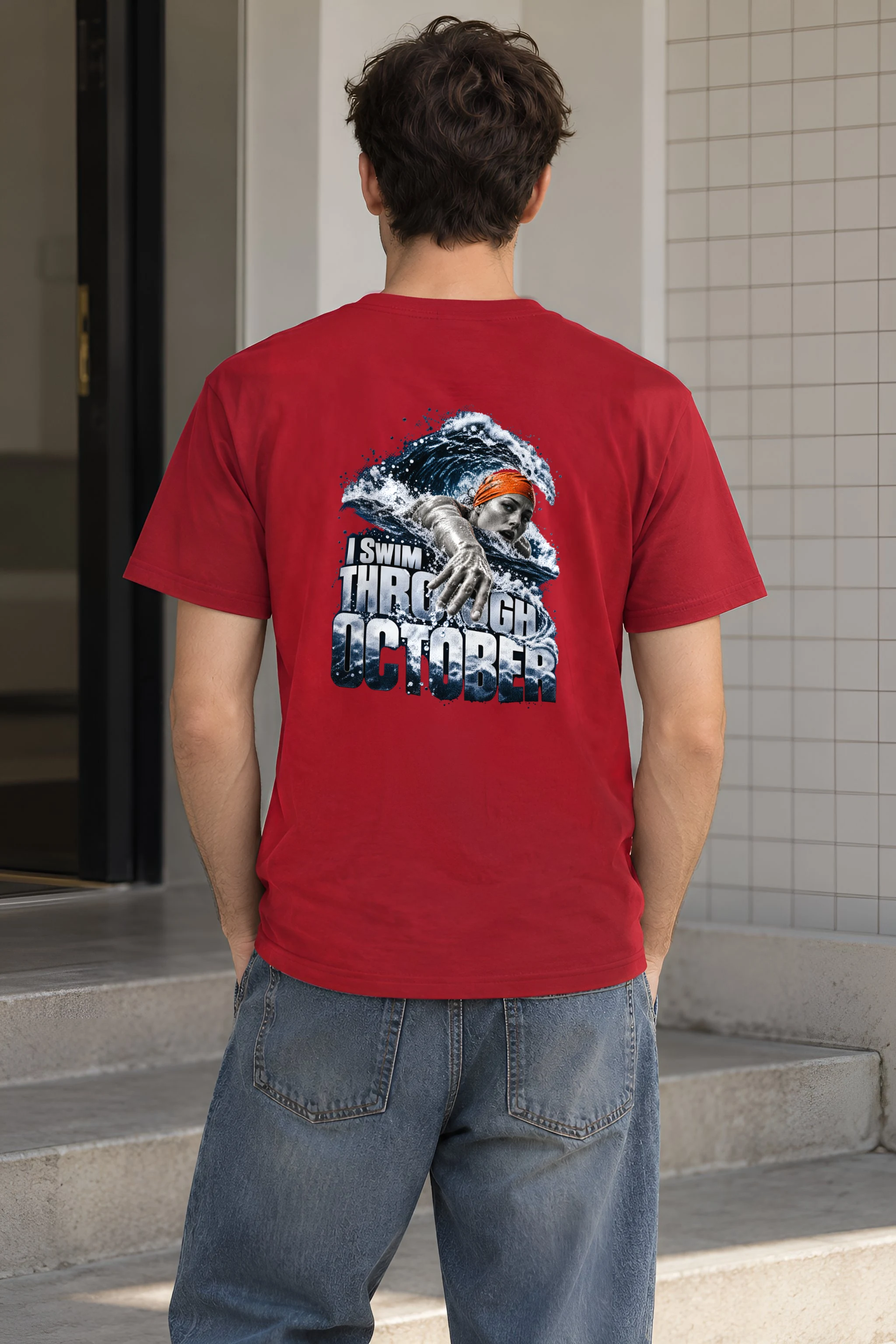 "I Swim Through October" Heavyweight Unisex Crewneck T-shirt