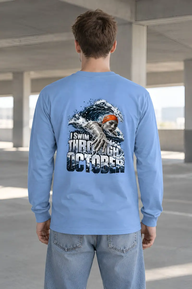 “I Swim Through October” Unisex Longsleeve T-shirt