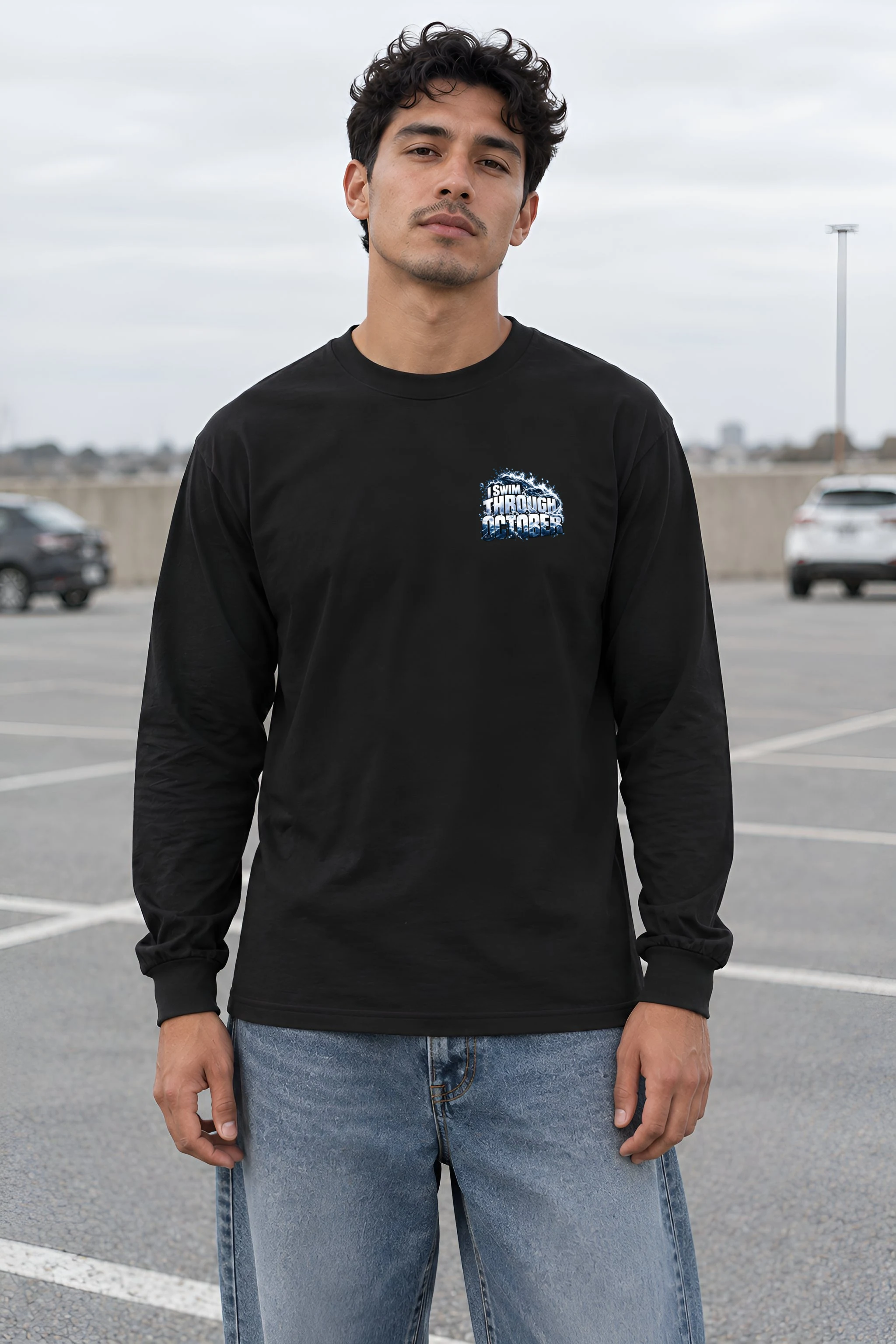 "I Swim Through October" Unisex Longsleeve T-shirt