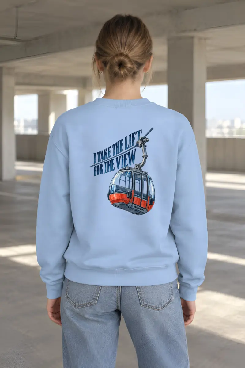 “I Take the Lift for the View” Heavy Blend Unisex Crewneck Sweatshirt