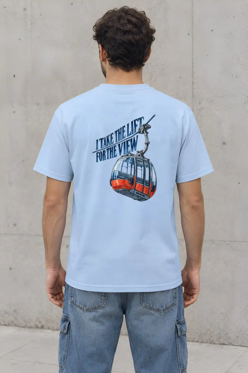 “I Take the Lift for the View” Heavyweight Unisex Crewneck T-shirt
