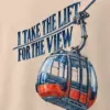 "I Take the Lift for the View" Men's Oversized Heavyweight Crewneck T-Shirt