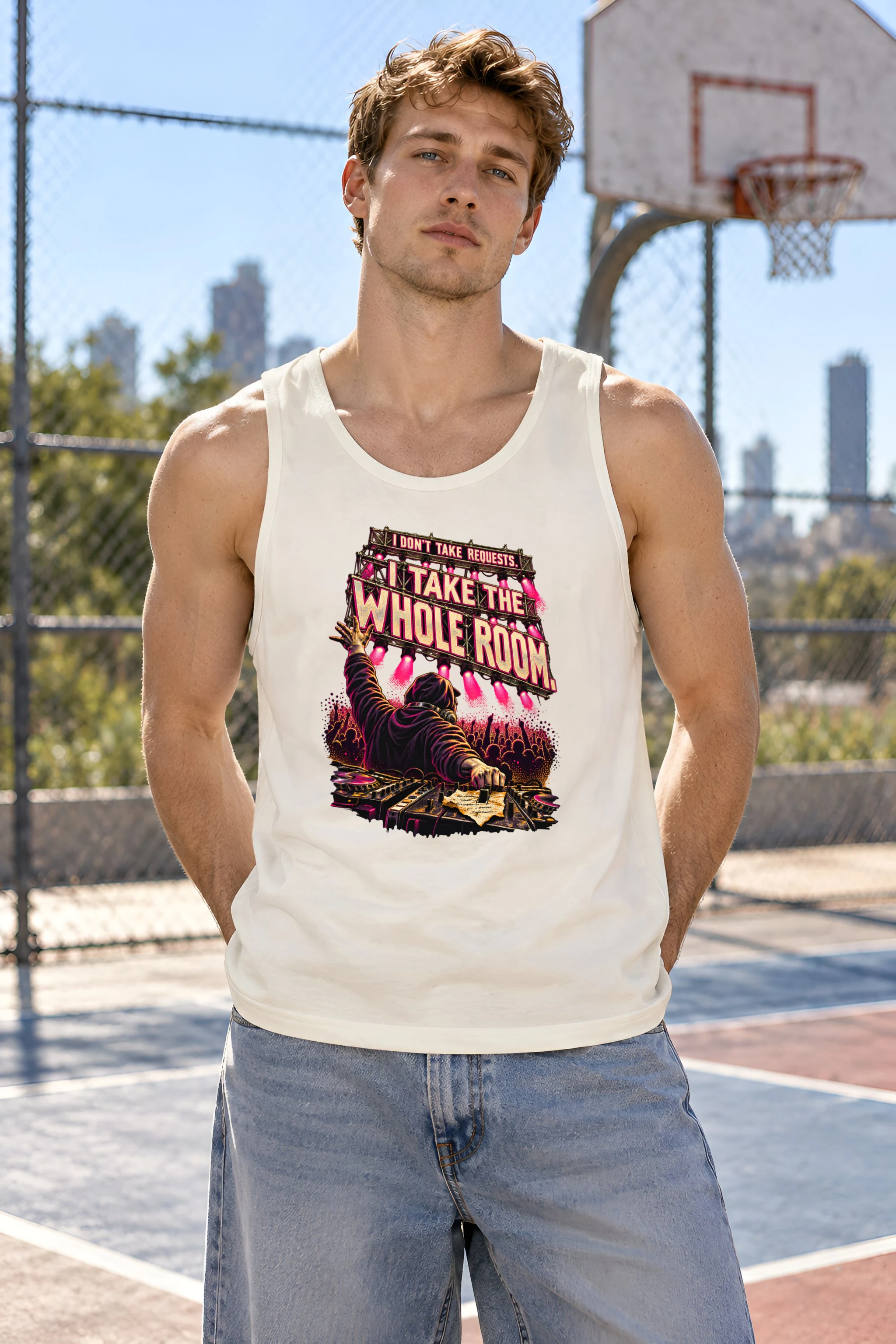 "I Take the Whole Room" Unisex Jersey Tank