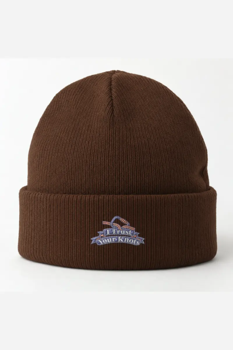 "I Trust Your Knots" Cuffed Beanie · Embroidered