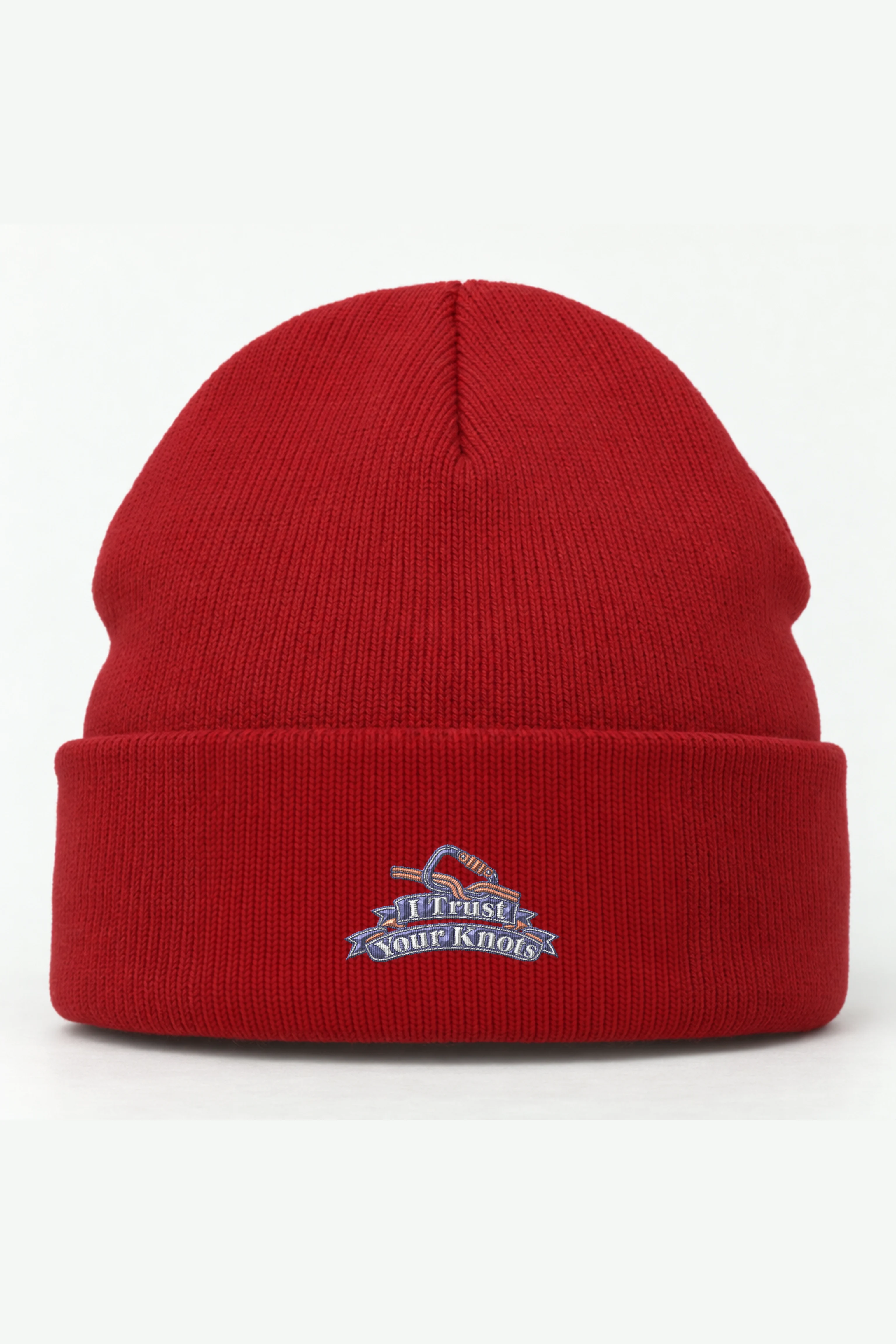 "I Trust Your Knots" Cuffed Beanie · Embroidered