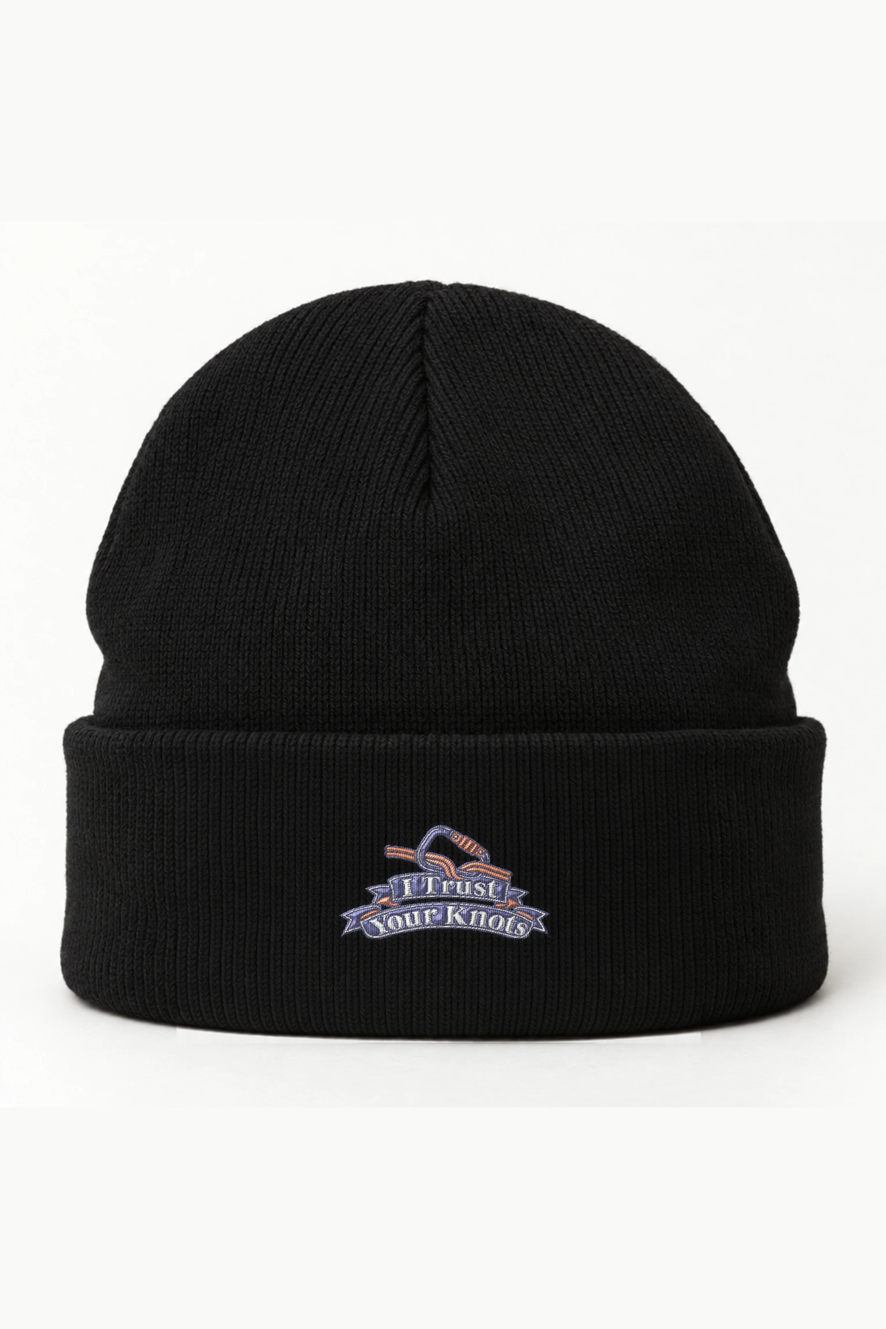 "I Trust Your Knots" Cuffed Beanie · Embroidered
