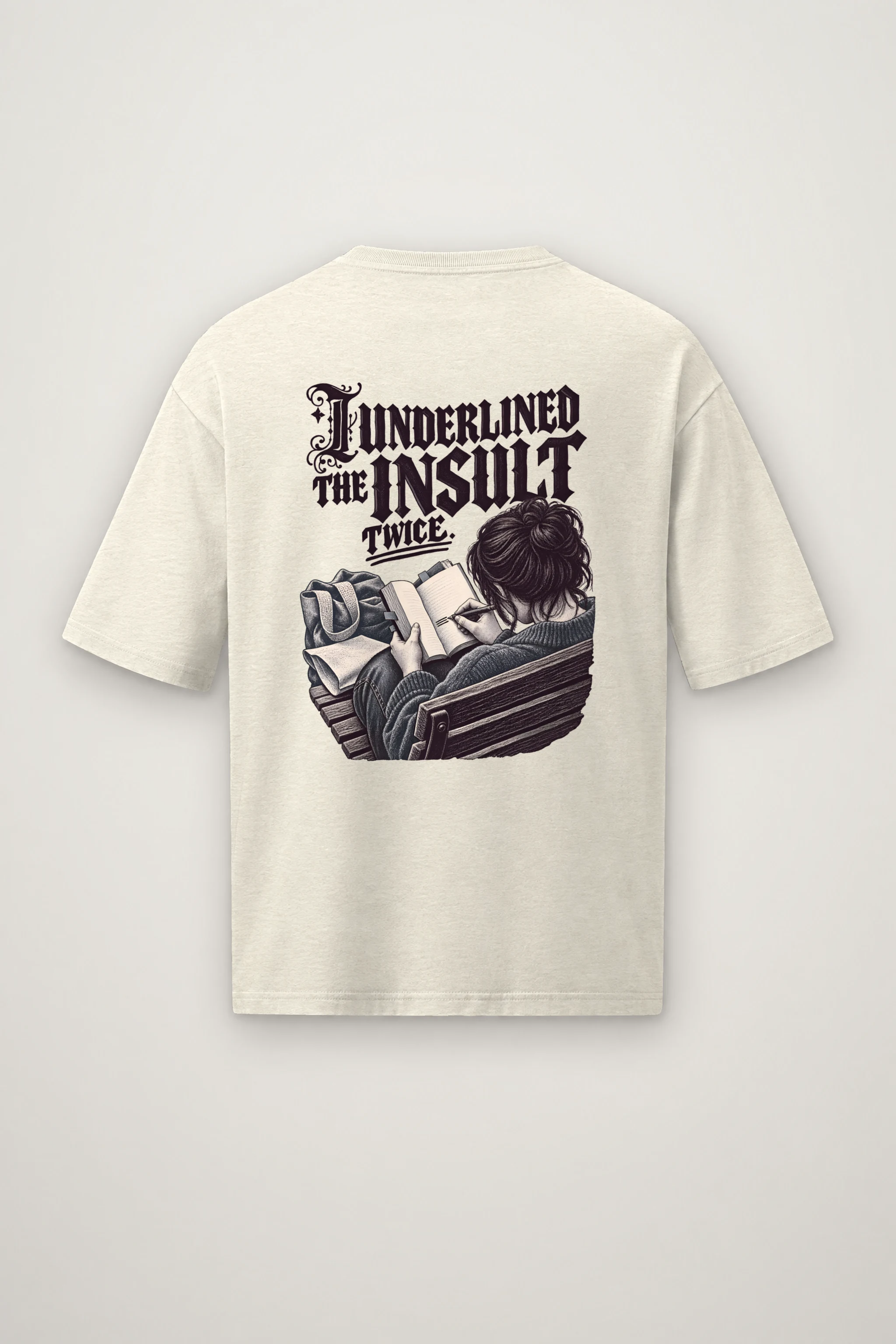 "I Underlined The Insult Twice" Men's Oversized Heavyweight Crewneck T-Shirt