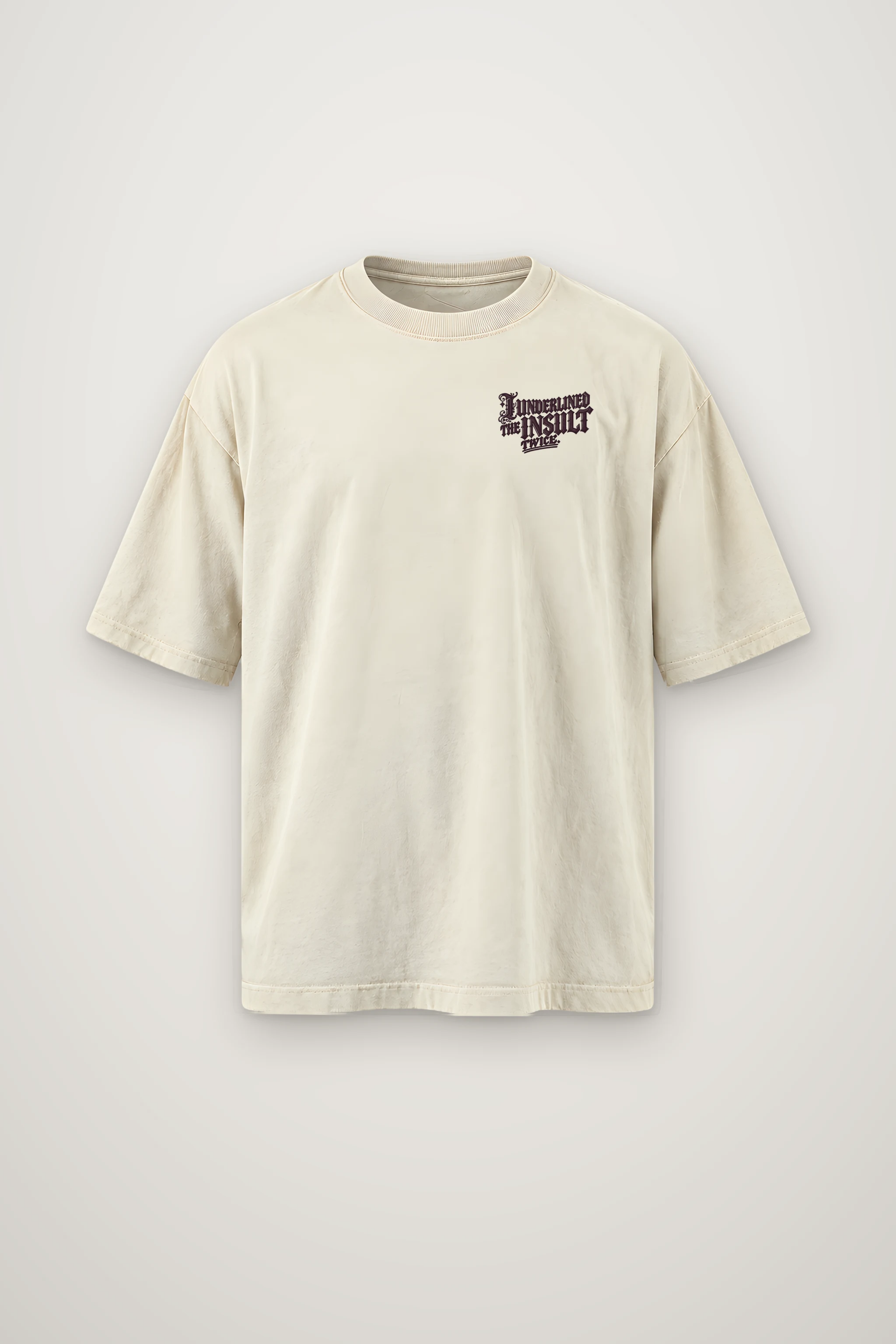 "I Underlined The Insult Twice" Men's Oversized Heavyweight Crewneck T-Shirt