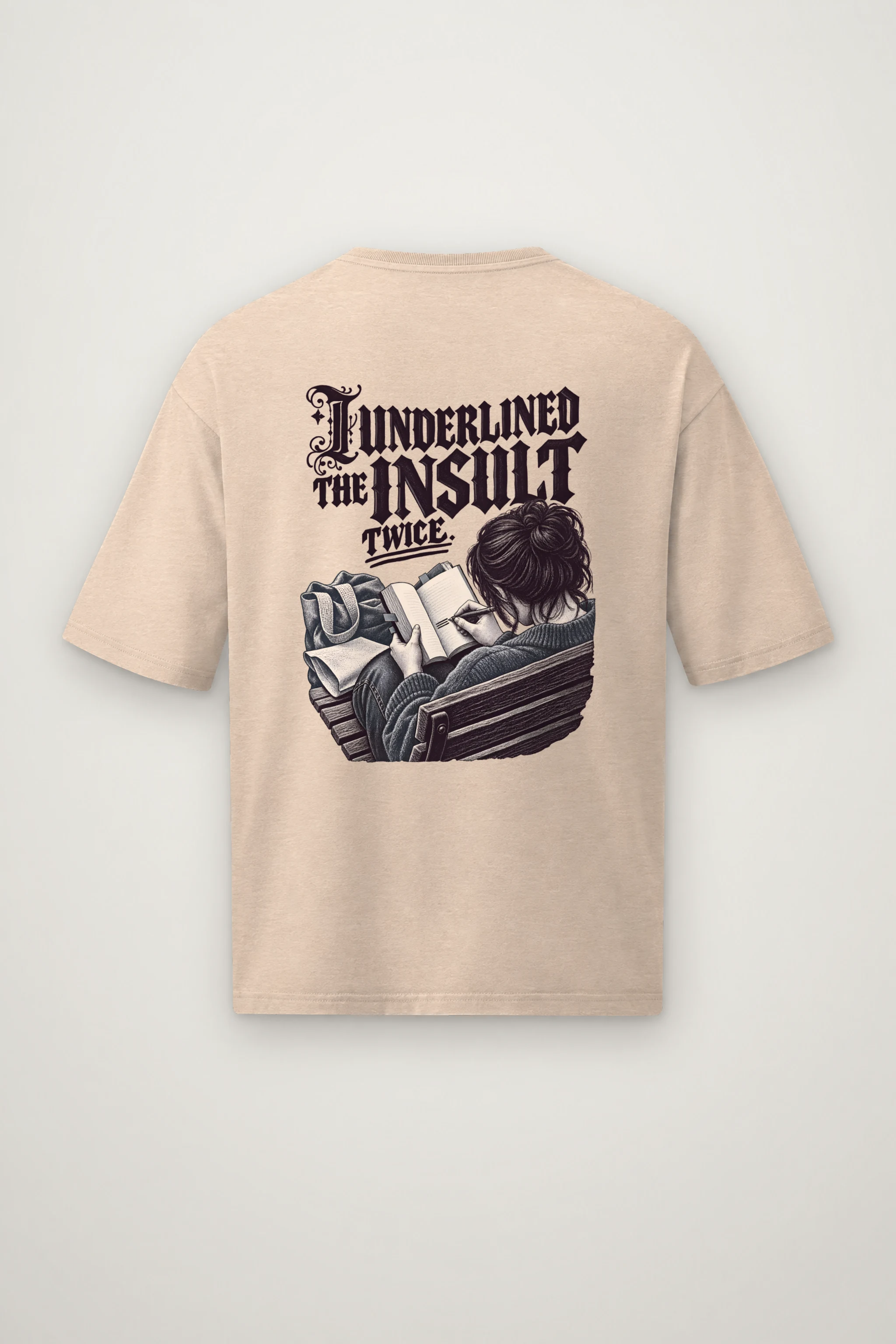 "I Underlined The Insult Twice" Men's Oversized Heavyweight Crewneck T-Shirt