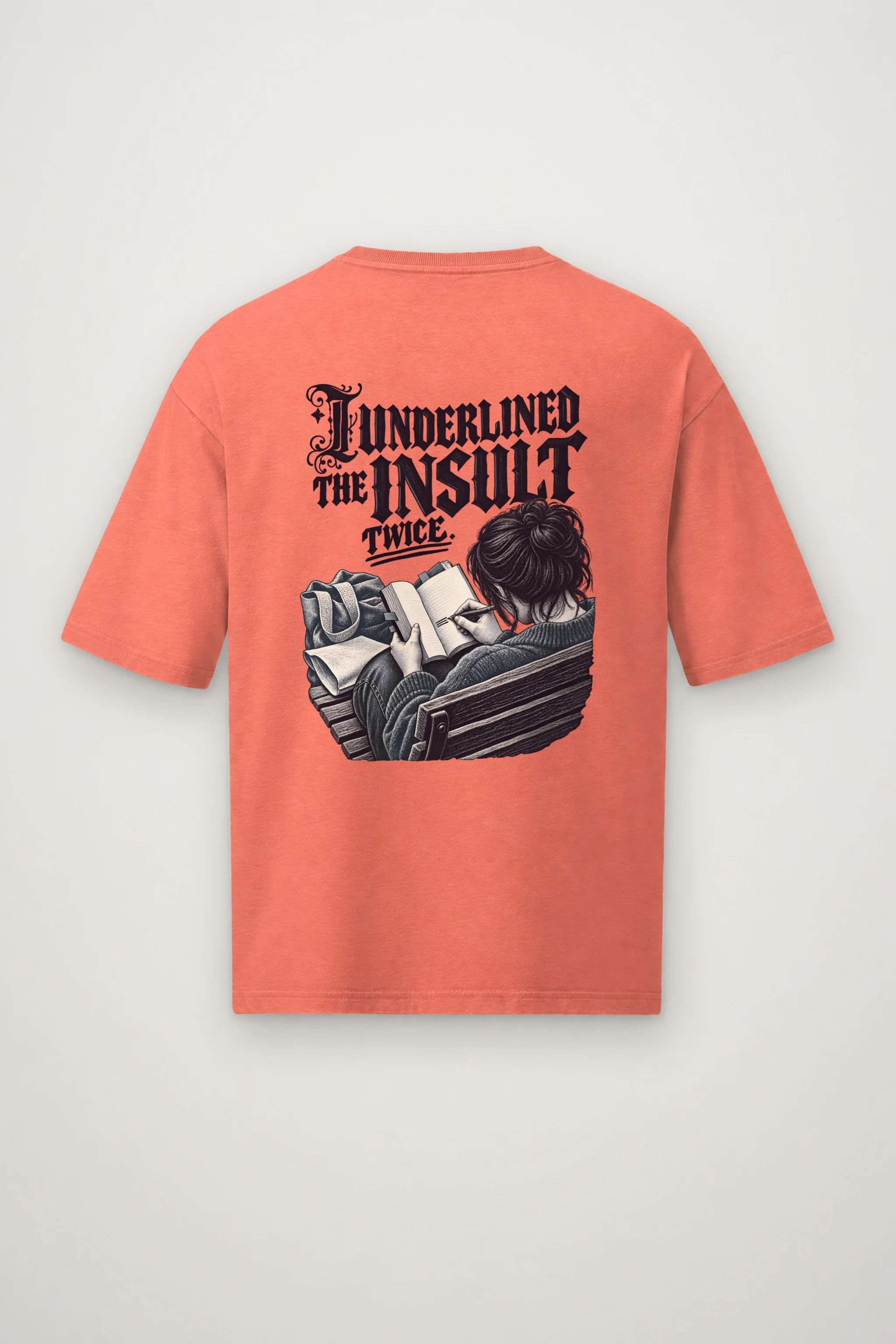 "I Underlined The Insult Twice" Men's Oversized Heavyweight Crewneck T-Shirt