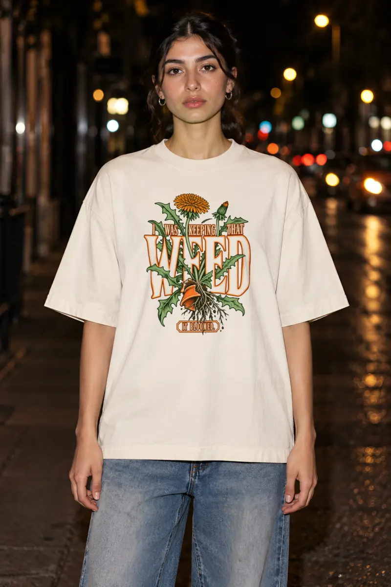 "I Was Keeping That Weed" Unisex Oversized Heavyweight Crewneck T-Shirt