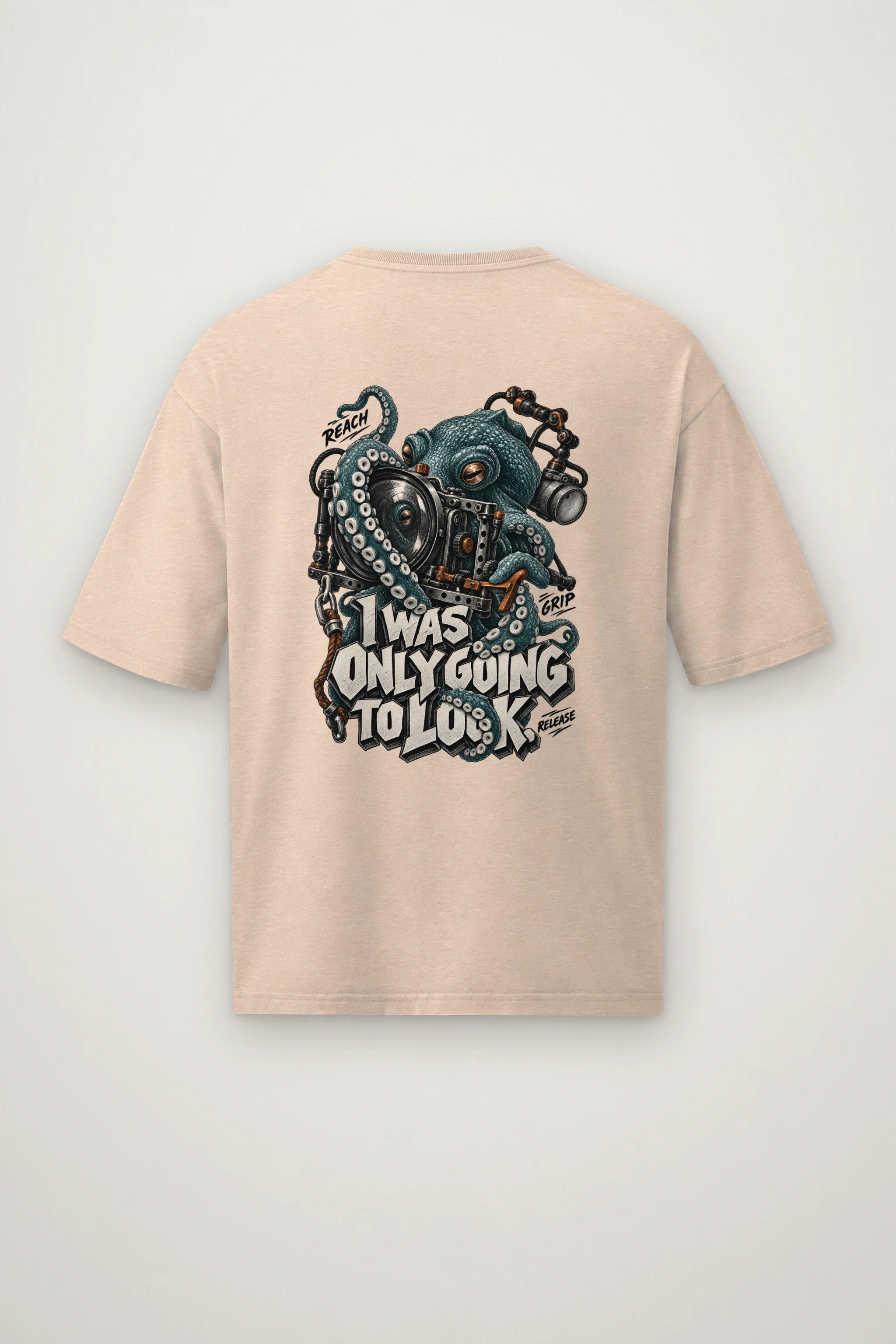"I Was Only Going to Look" Men's Oversized Heavyweight Crewneck T-Shirt
