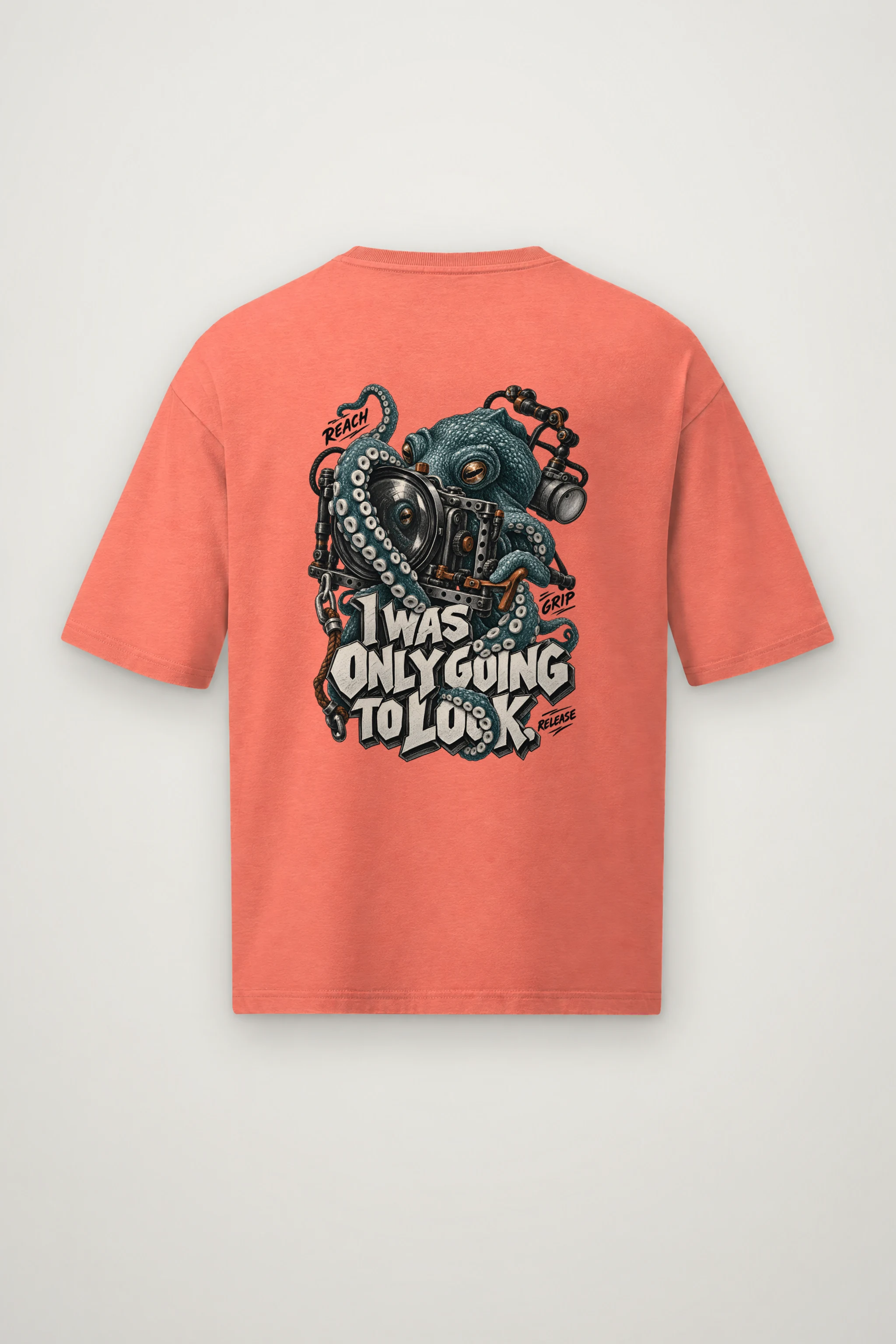 "I Was Only Going to Look" Men's Oversized Heavyweight Crewneck T-Shirt