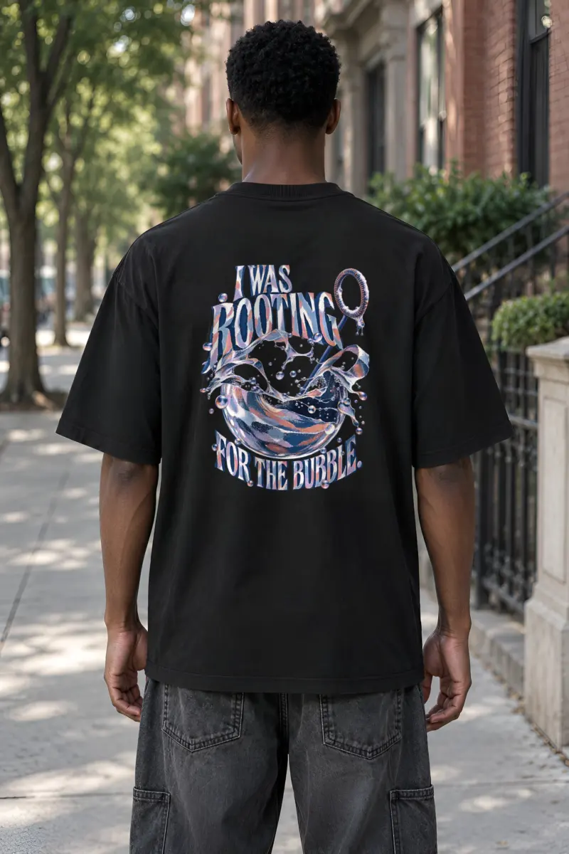 “I Was Rooting For The Bubble” Men’s Oversized Heavyweight Crewneck T-Shirt