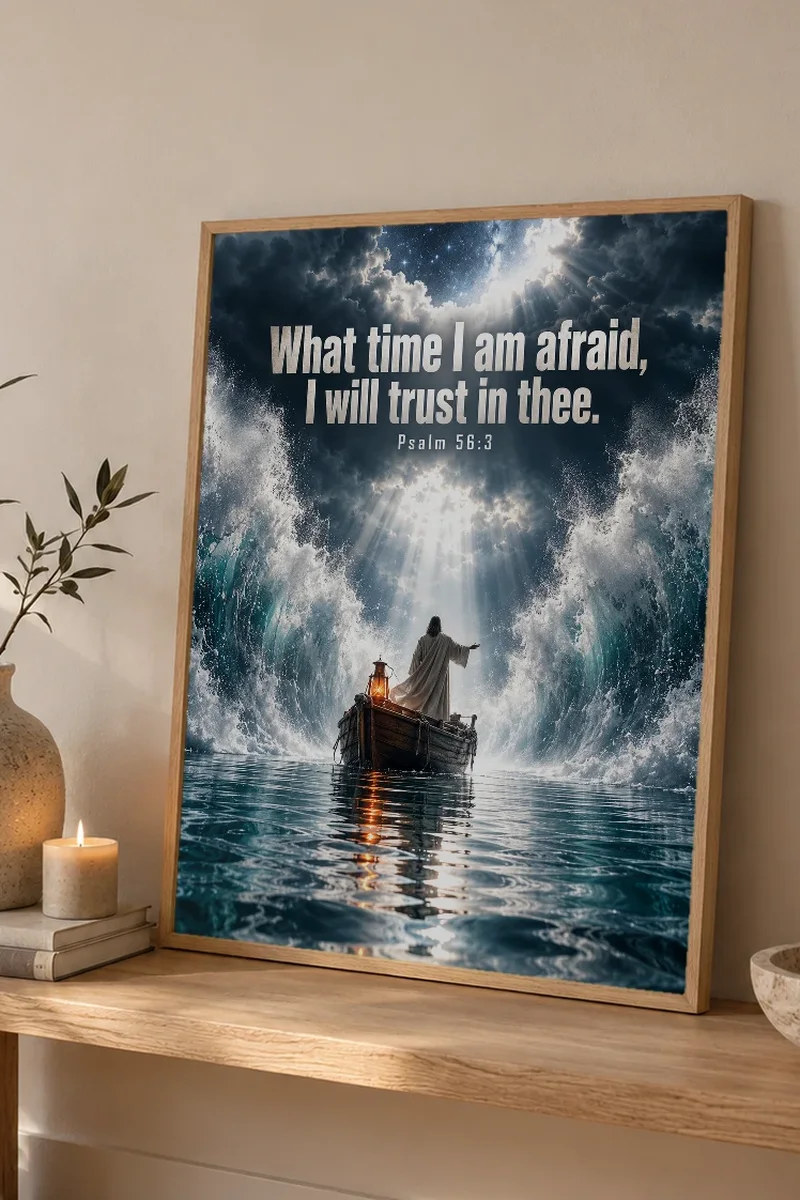 "I Will Trust in Thee" Premium Wooden Framed Poster - the graphic up close