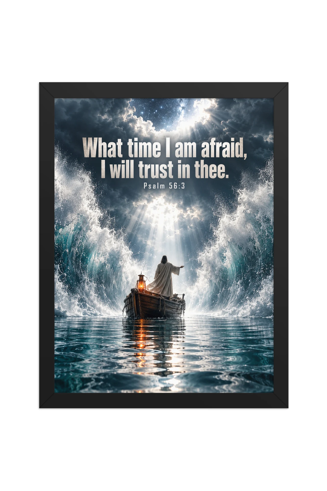 "I Will Trust in Thee" Premium Wooden Framed Poster