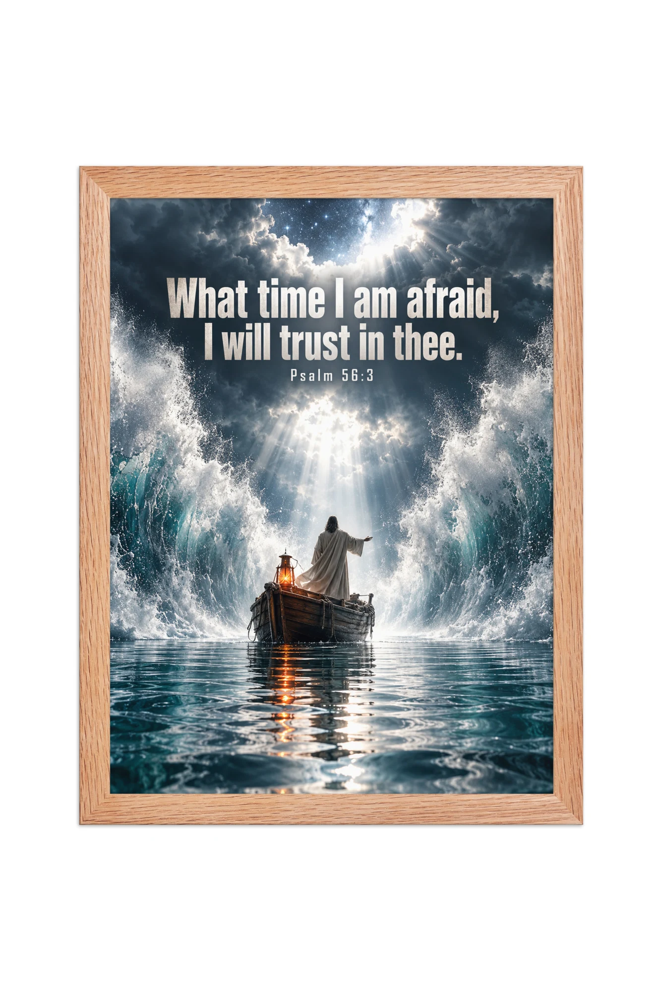 "I Will Trust in Thee" Premium Wooden Framed Poster