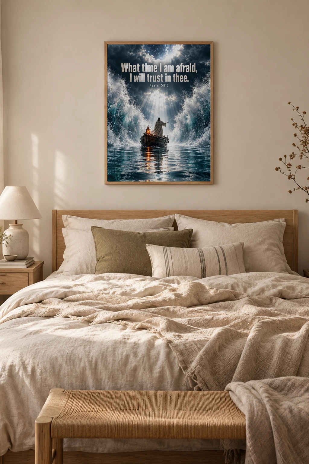 "I Will Trust in Thee" Premium Wooden Framed Poster
