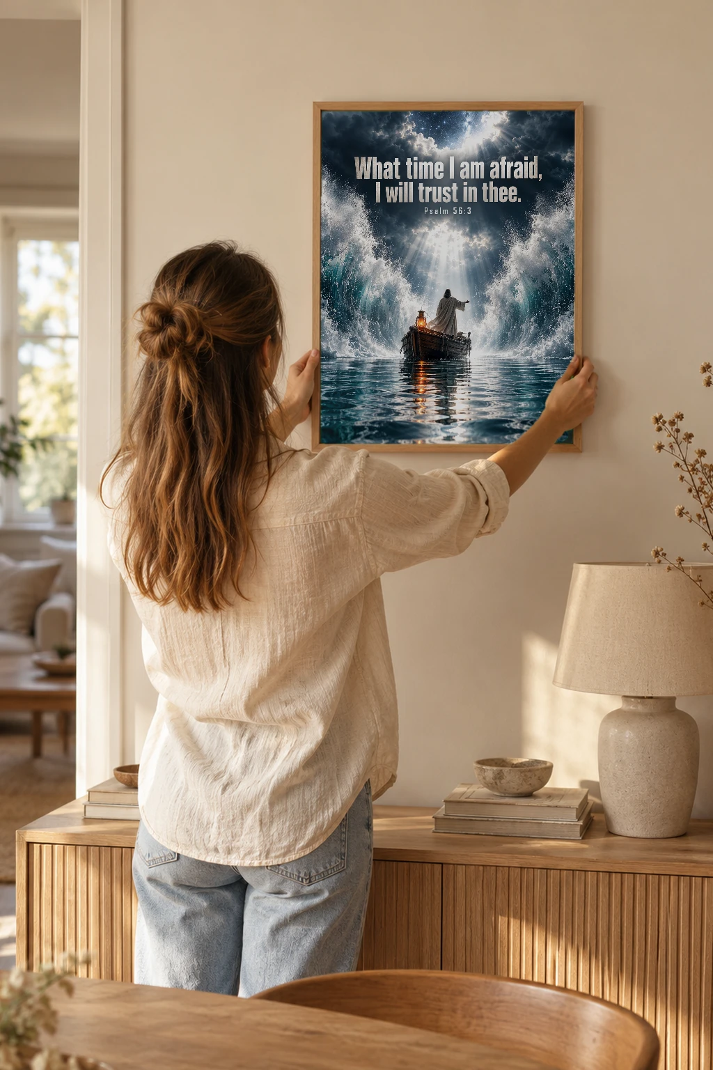 "I Will Trust in Thee" Premium Wooden Framed Poster