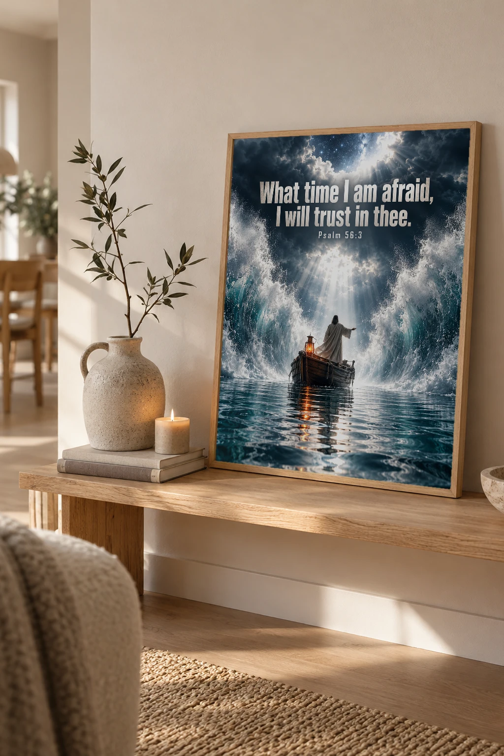 "I Will Trust in Thee" Premium Wooden Framed Poster