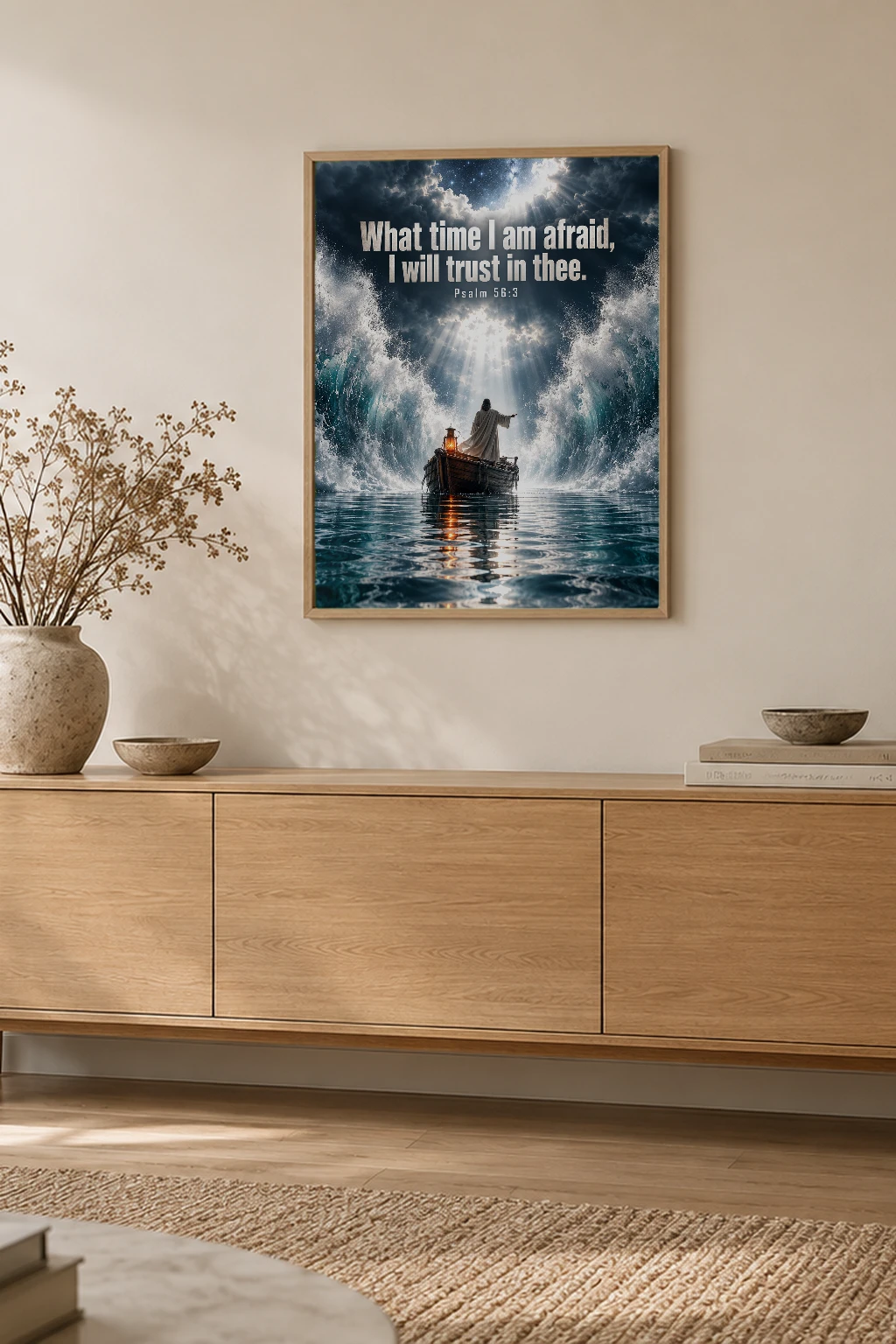 "I Will Trust in Thee" Premium Wooden Framed Poster