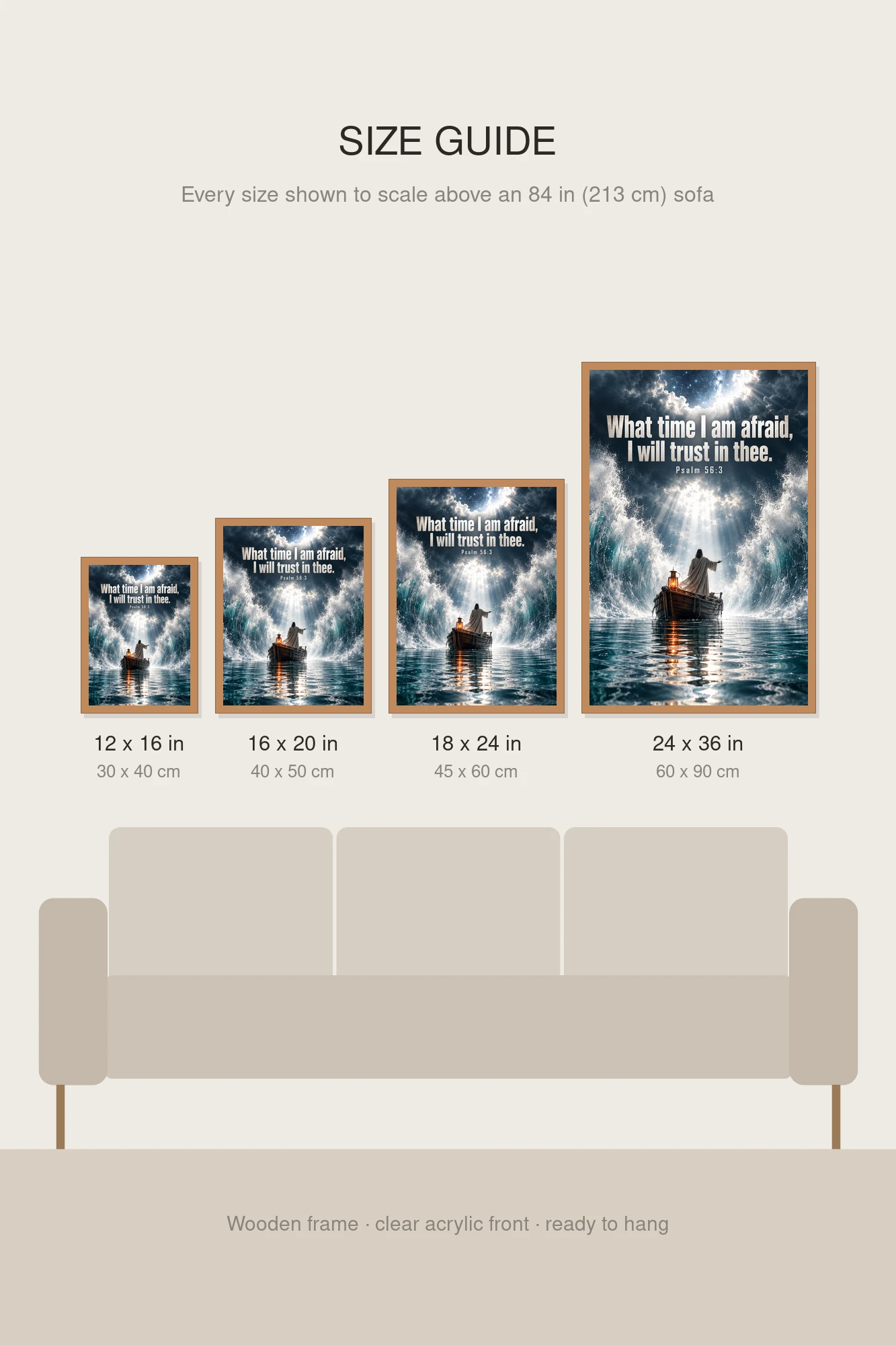 "I Will Trust in Thee" Premium Wooden Framed Poster