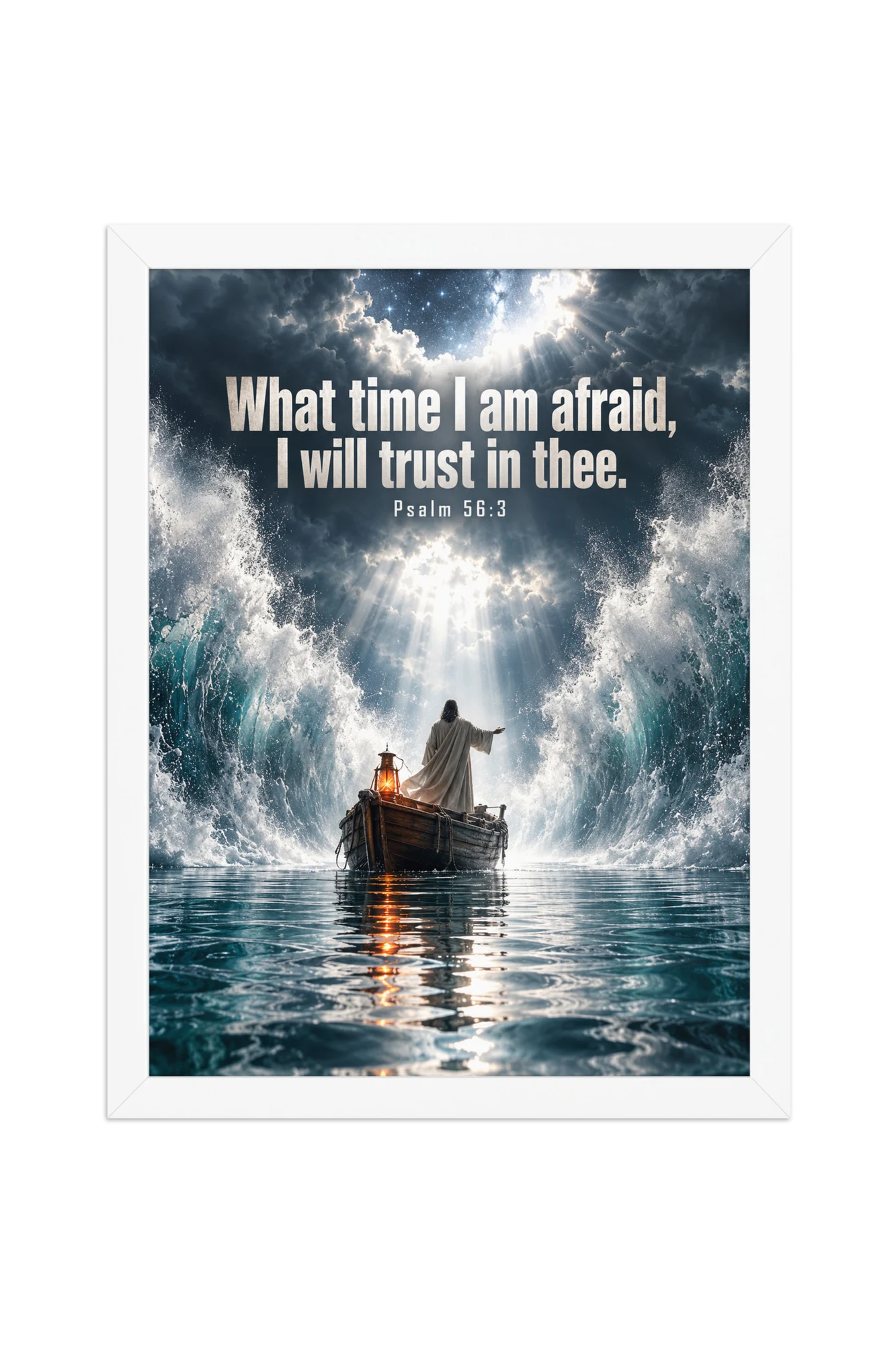 "I Will Trust in Thee" Premium Wooden Framed Poster