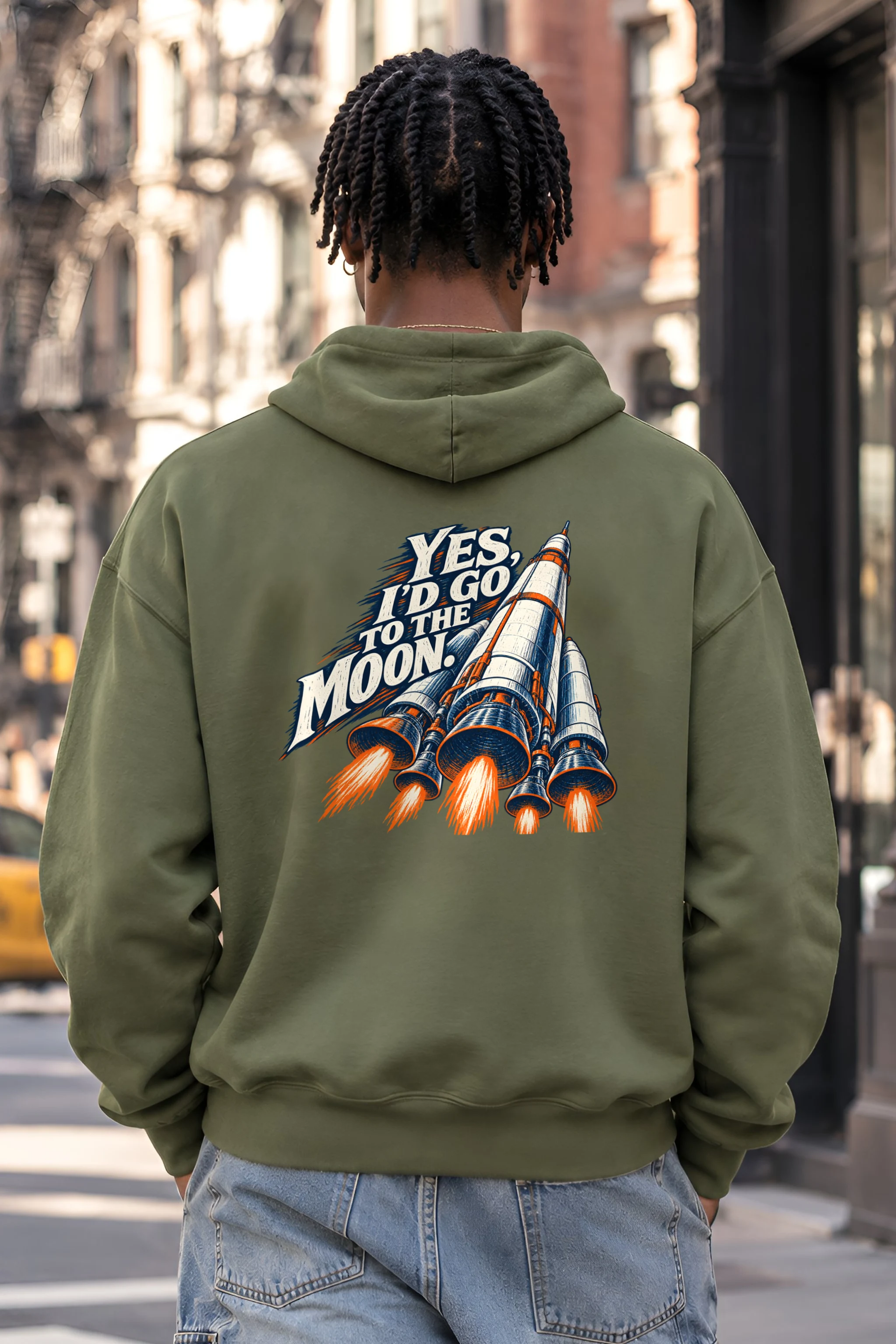 "I'd Go to the Moon" Heavy Blend Unisex Pullover Hoodie