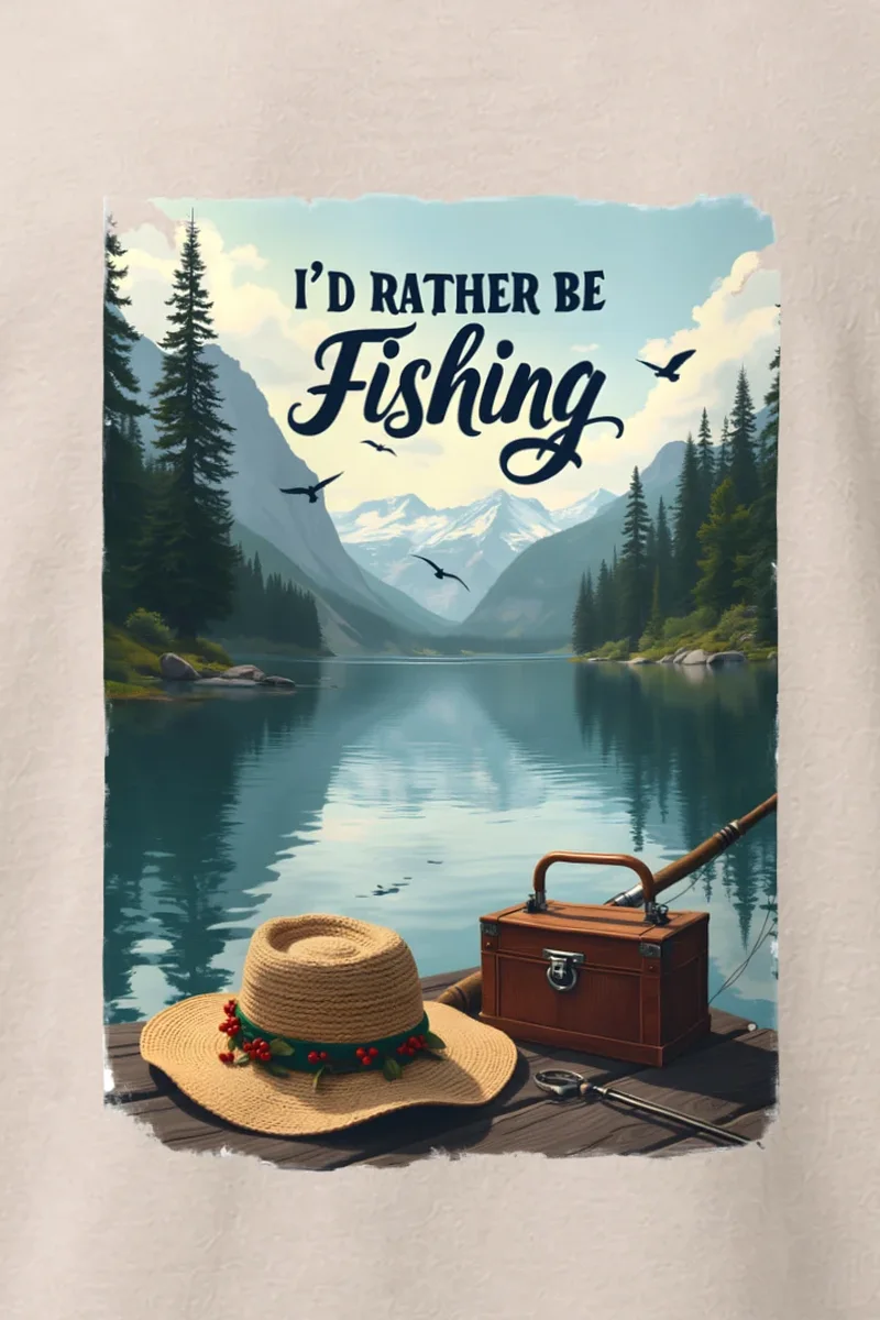 "I’d Rather Be Fishing" Heavyweight Unisex Crewneck T-shirt