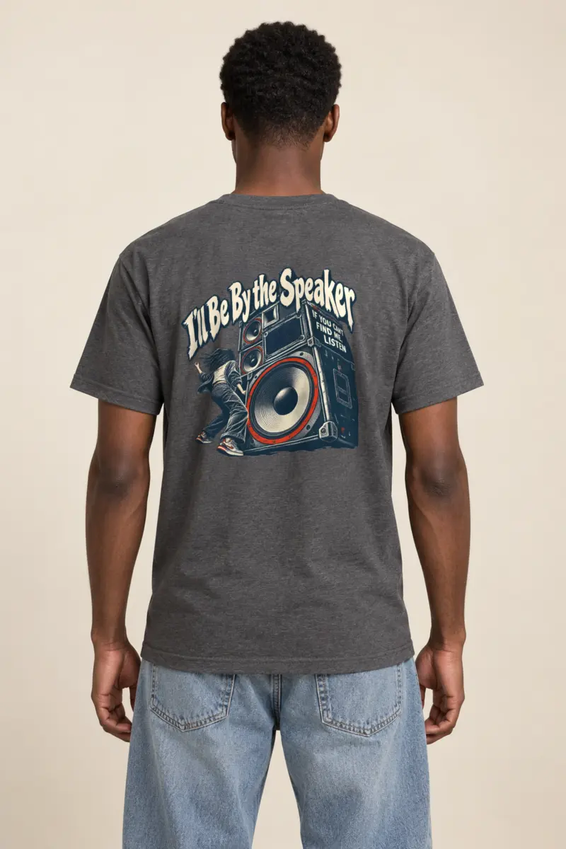 “I’ll Be By the Speaker” Heavyweight Unisex Crewneck T-shirt
