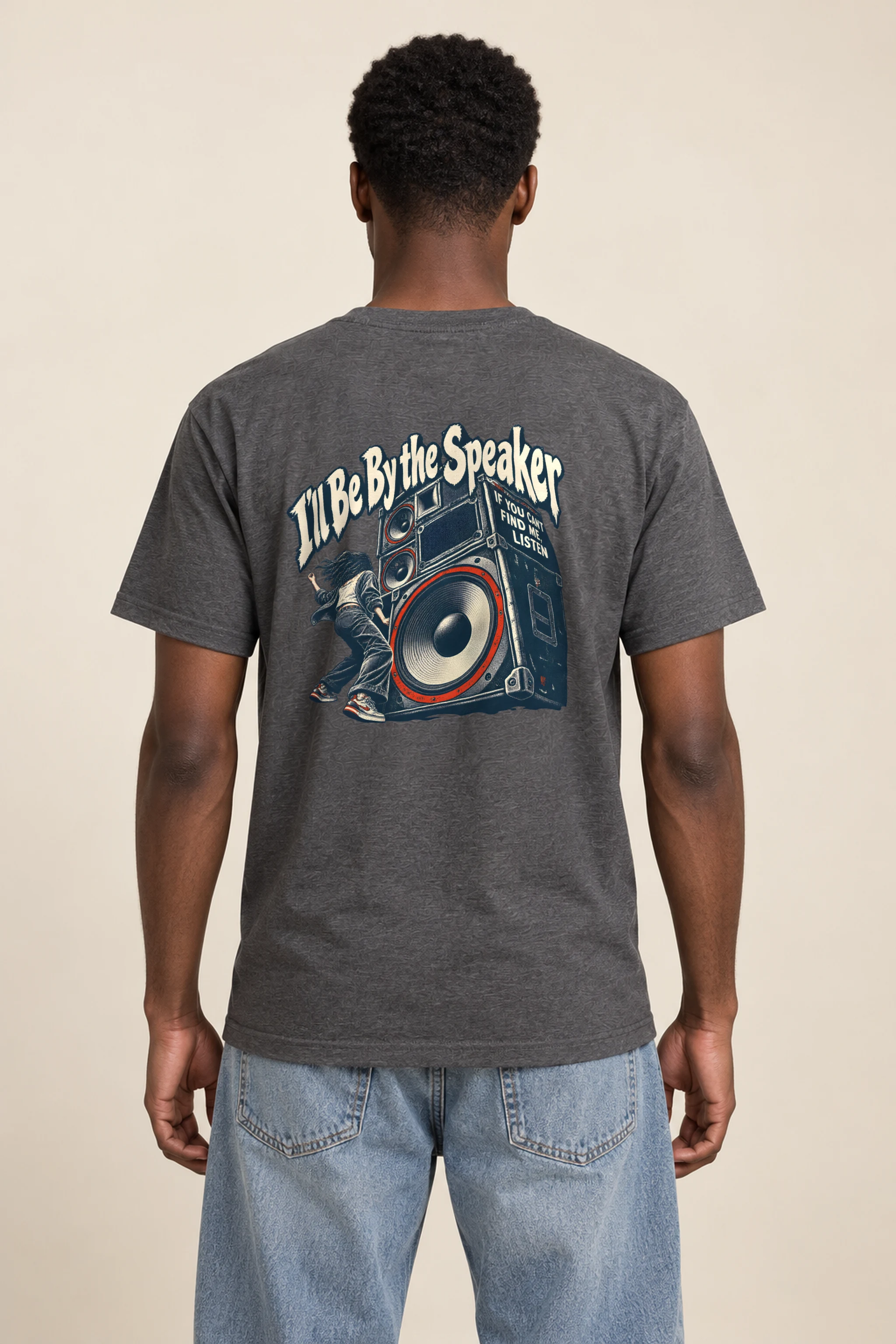 "I'll Be By the Speaker" Heavyweight Unisex Crewneck T-shirt