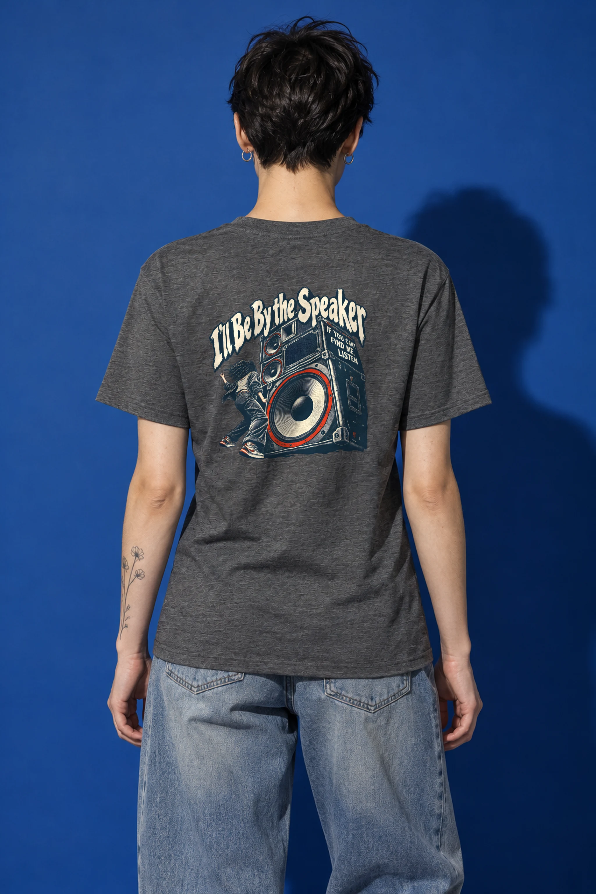 "I'll Be By the Speaker" Heavyweight Unisex Crewneck T-shirt
