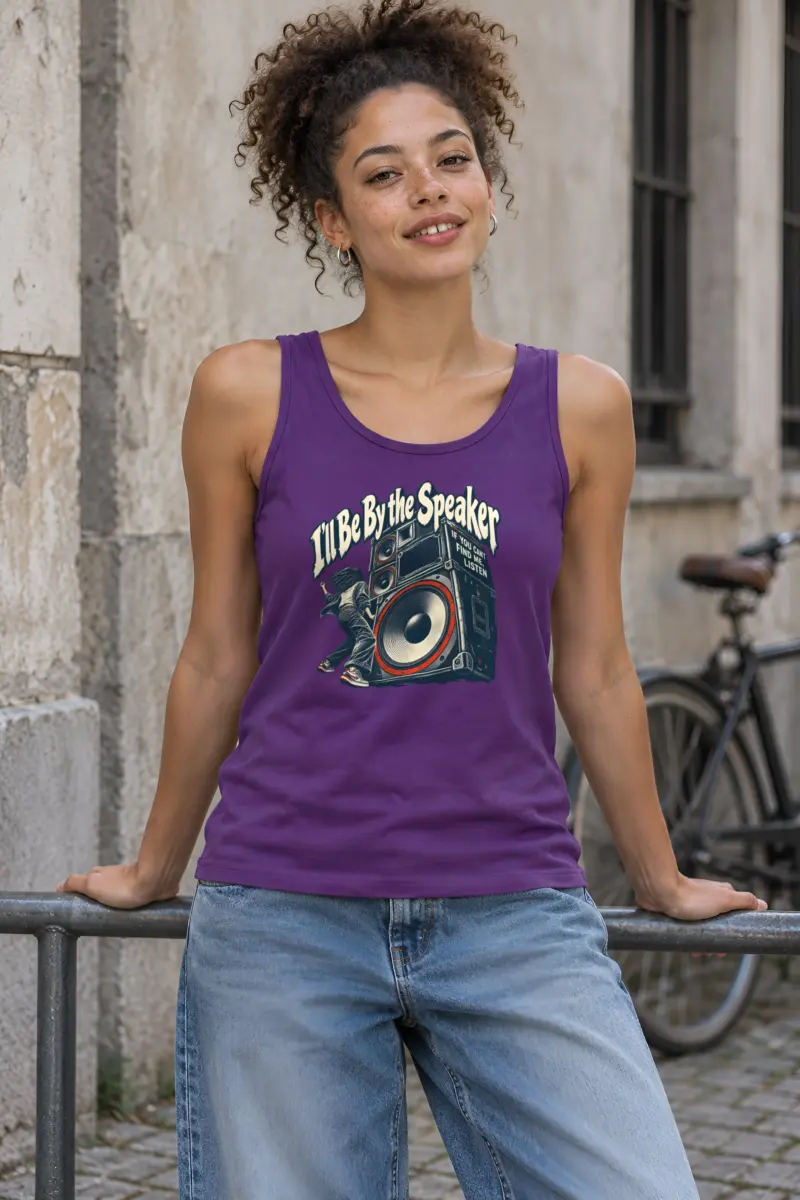 "I'll Be By the Speaker" Unisex Jersey Tank