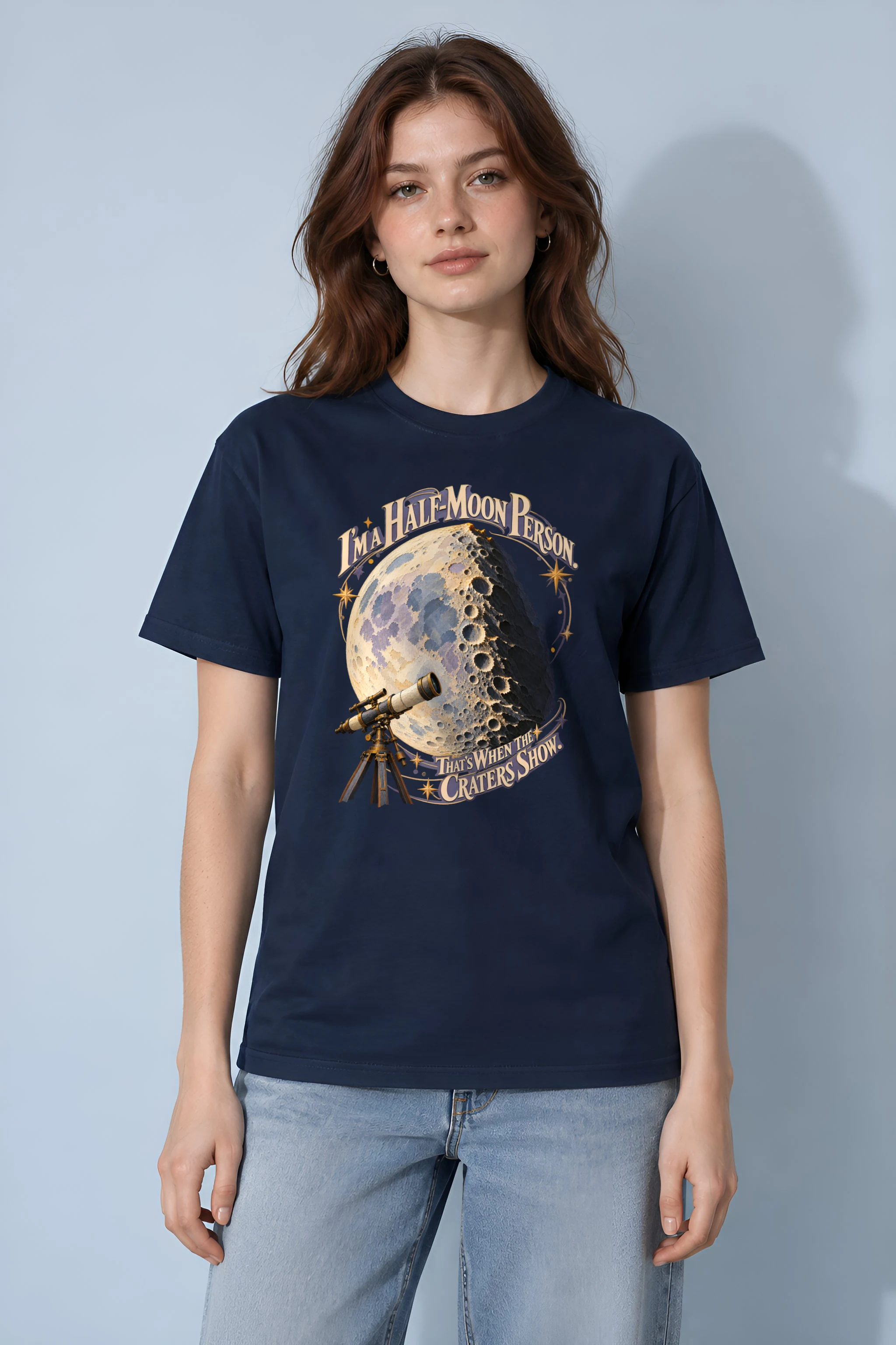 "I'm a Half-Moon Person" Heavyweight Unisex Crewneck T-shirt
