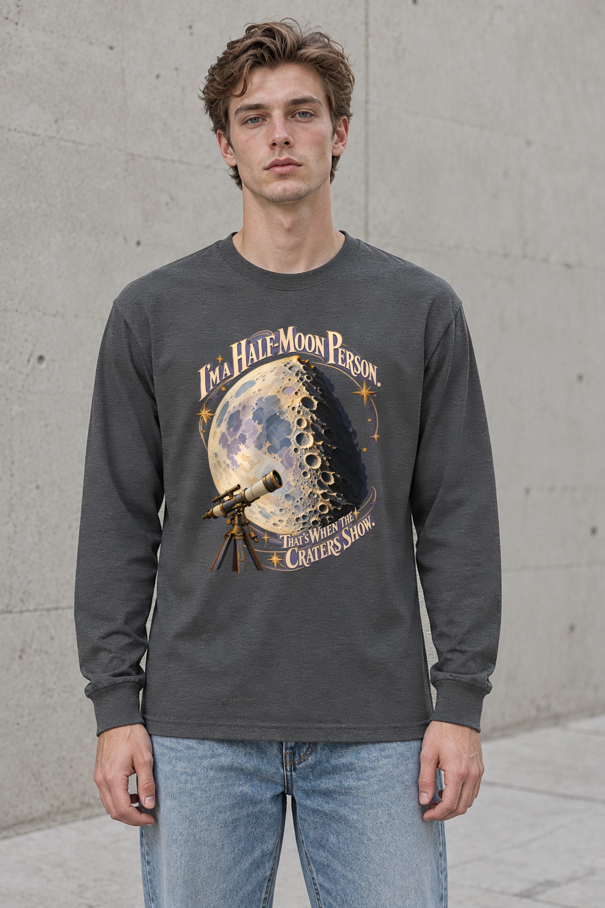 "I'm a Half-Moon Person" Unisex Longsleeve T-shirt