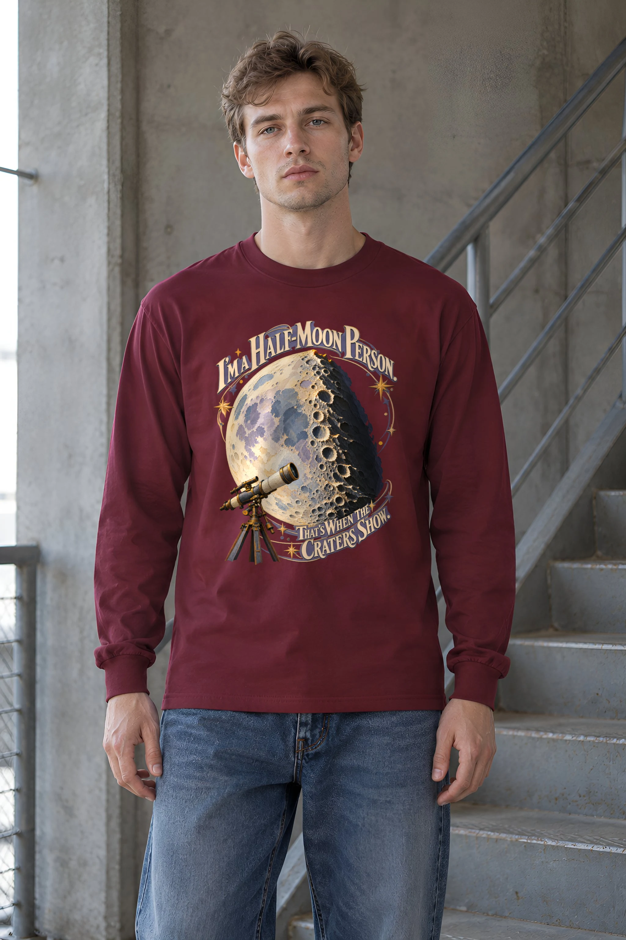 "I'm a Half-Moon Person" Unisex Longsleeve T-shirt