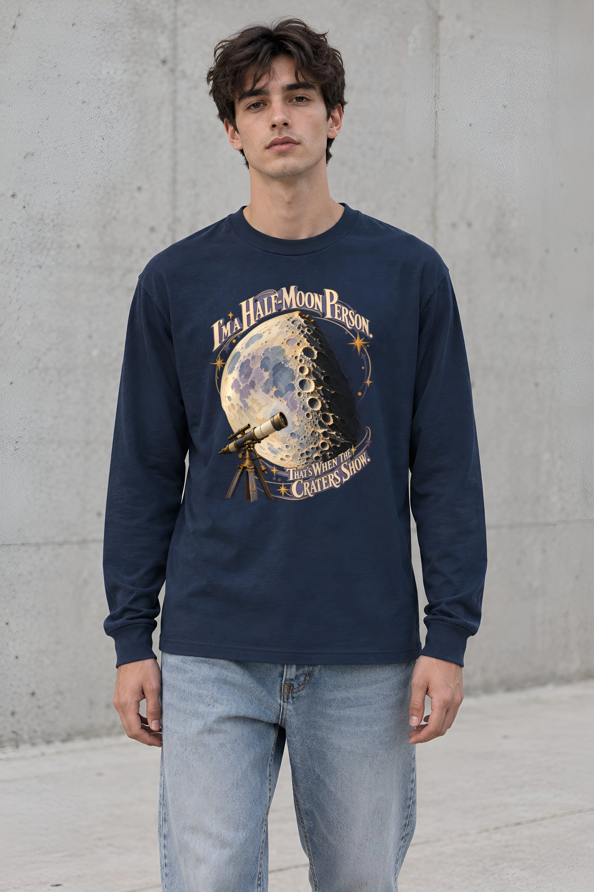 "I'm a Half-Moon Person" Unisex Longsleeve T-shirt