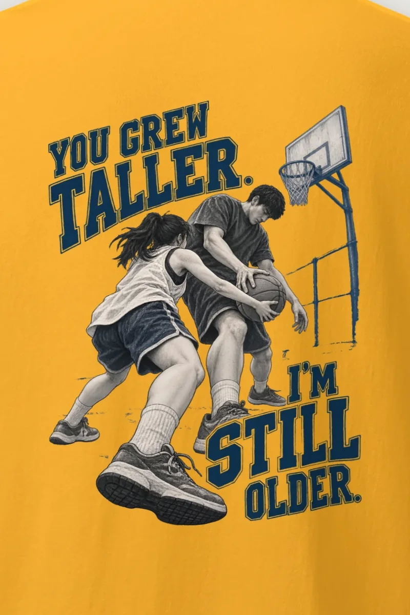 "I’m Still Older" Heavyweight Unisex Crewneck T-shirt - the graphic up close