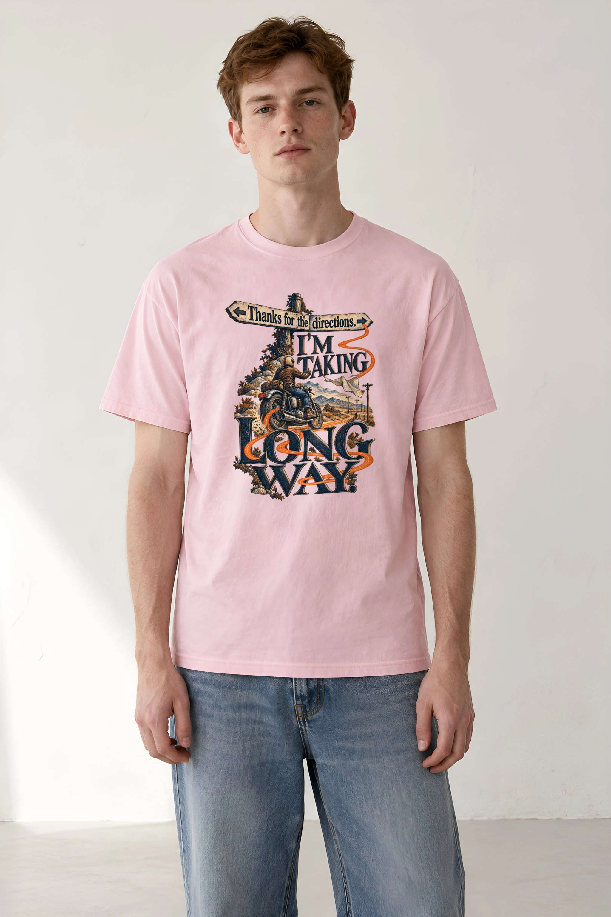 "I'm Taking Long Way" Heavyweight Unisex Crewneck T-shirt