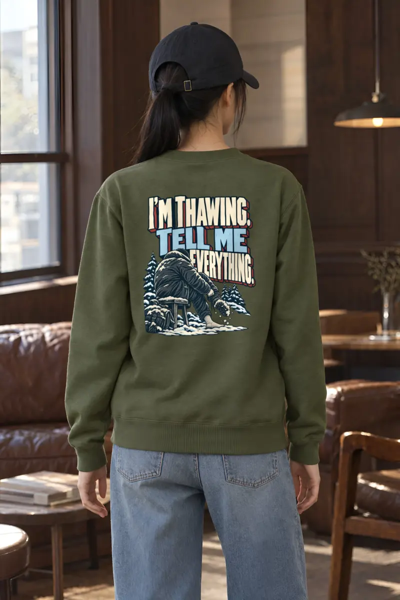 “I’m Thawing Tell Me Everything” Heavy Blend Unisex Crewneck Sweatshirt
