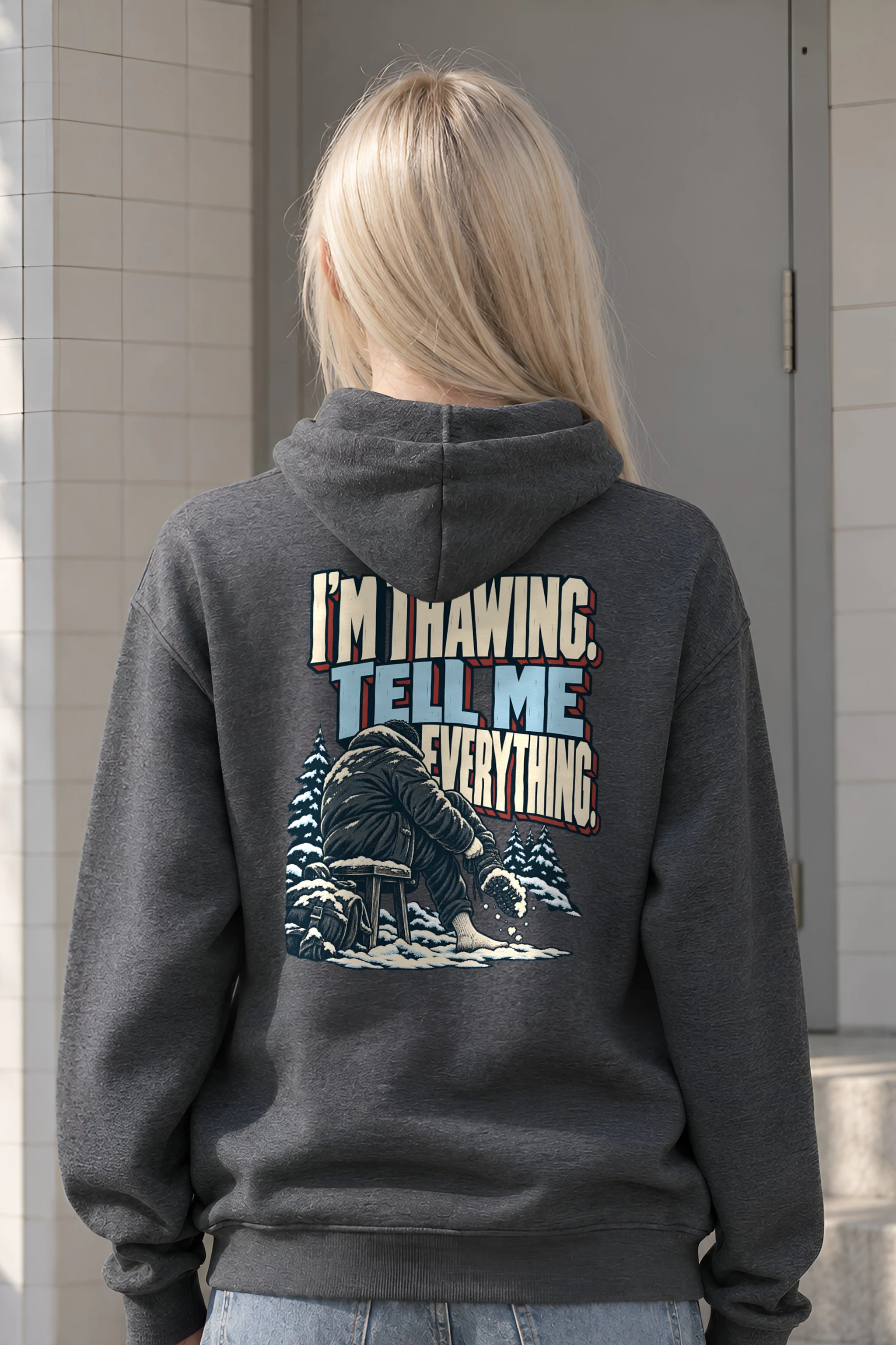 "I'm Thawing Tell Me Everything" Heavy Blend Unisex Pullover Hoodie